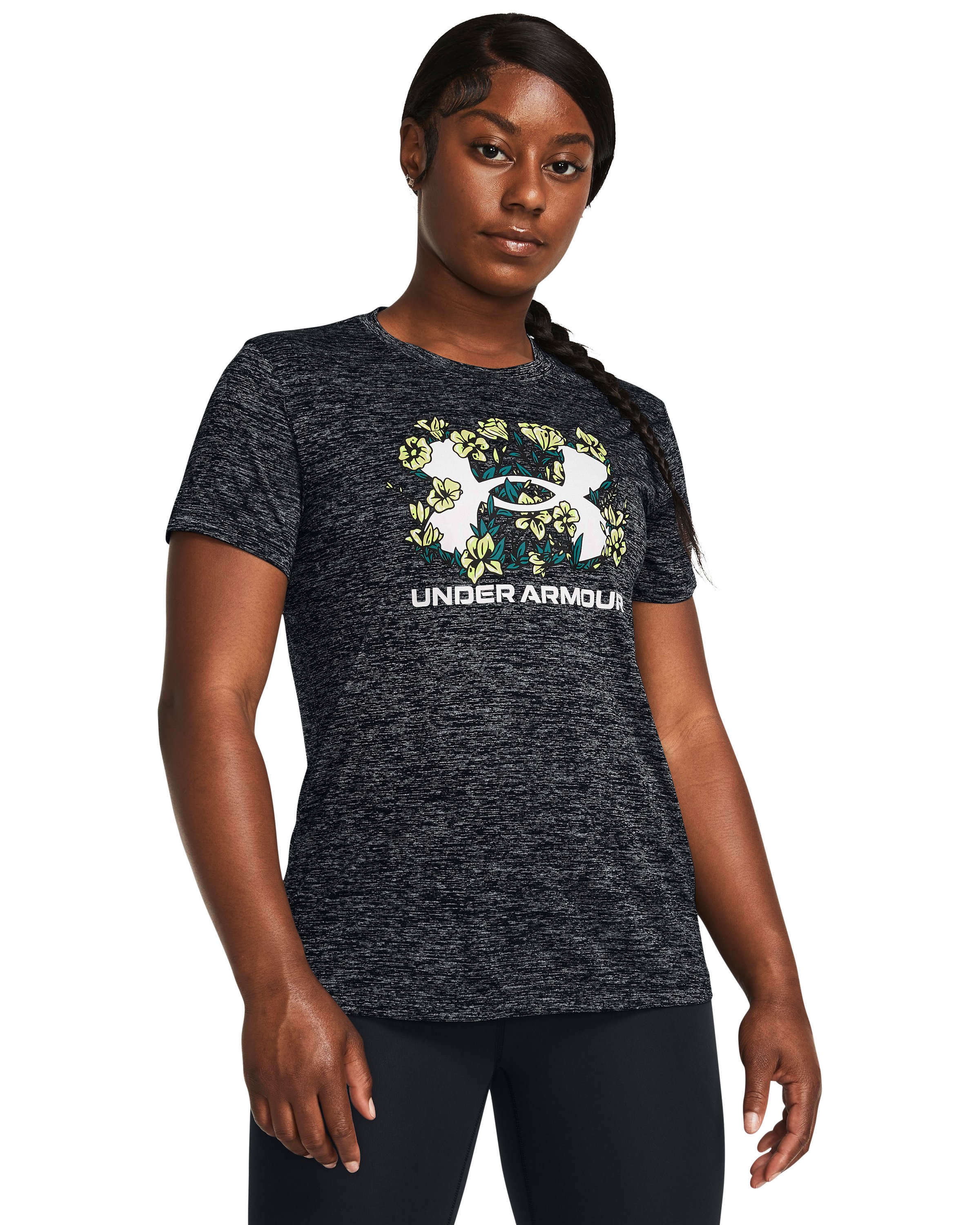 UA Tech Twist Flower Women's Short Sleeve 1