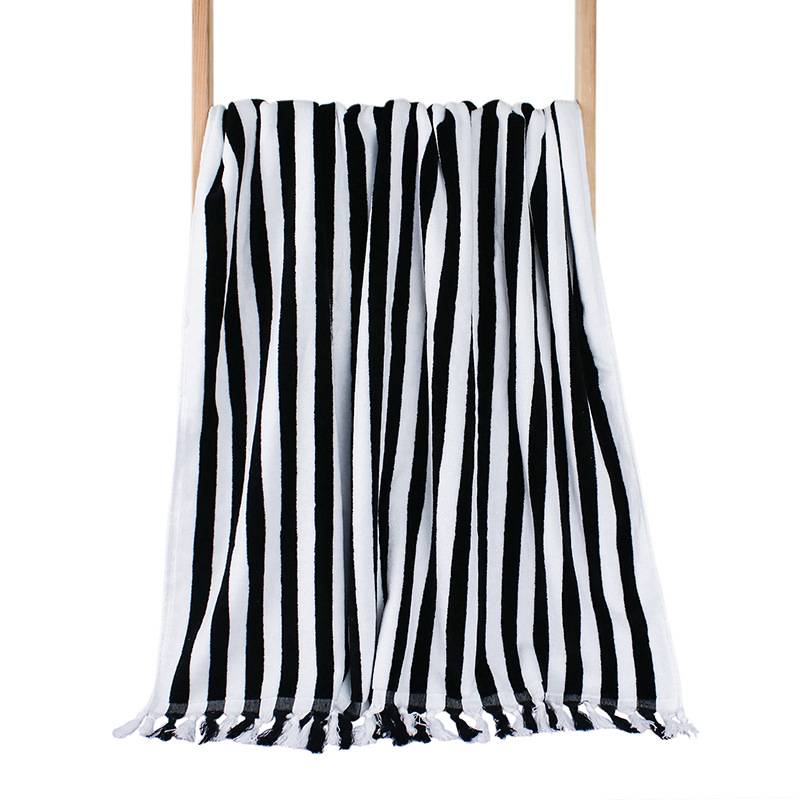 Cotton Tassel Shawl Striped Bath Towel 5