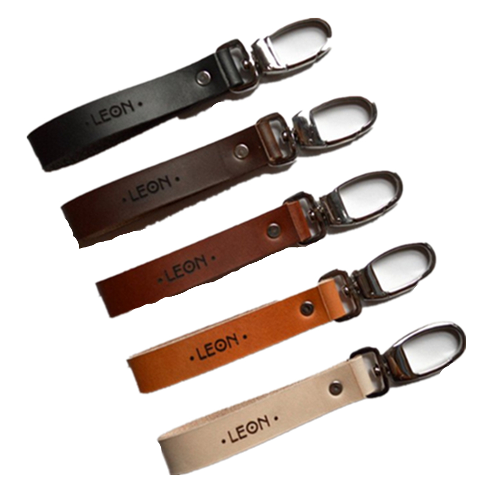 Square Leather Key Ring Key Chain 5