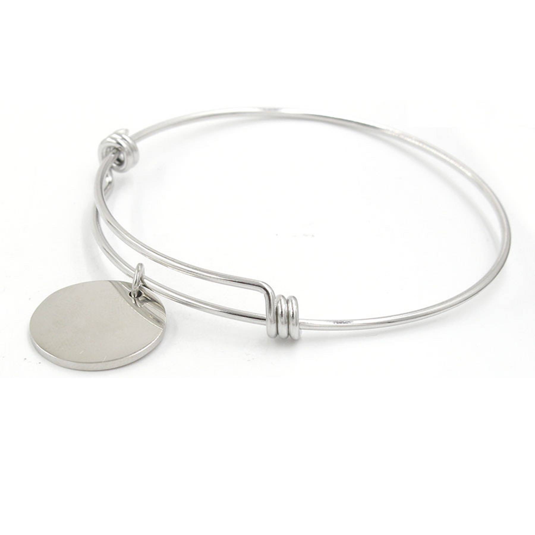 Stainless Steel Simple small disc ring bracelet 2
