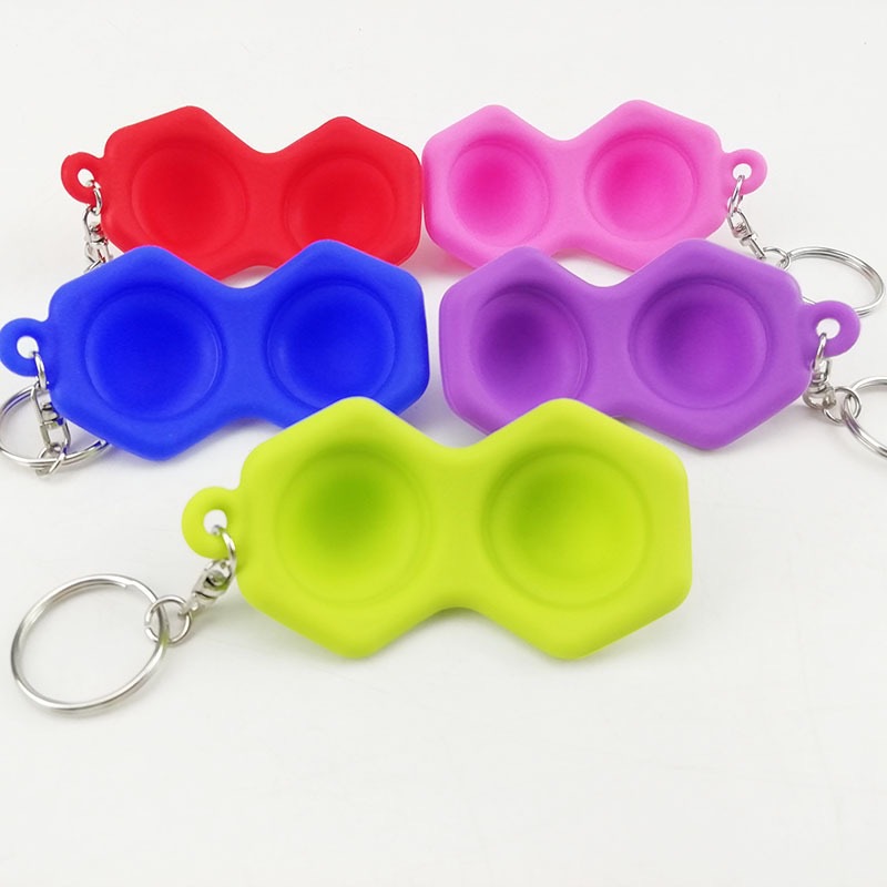 Octagon 2pcs Bubbles Simple Sensory Keychain Fidget Toys 2