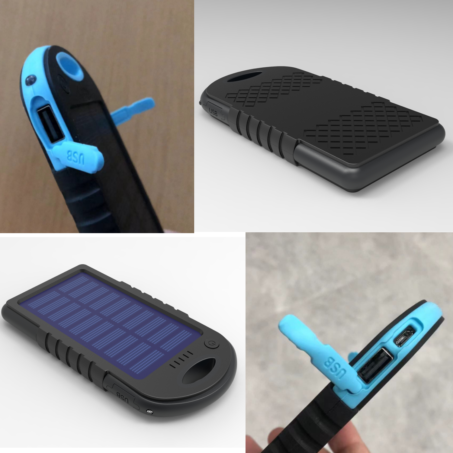 Solar Power Bank with Carabiner - 4000 mAh 1