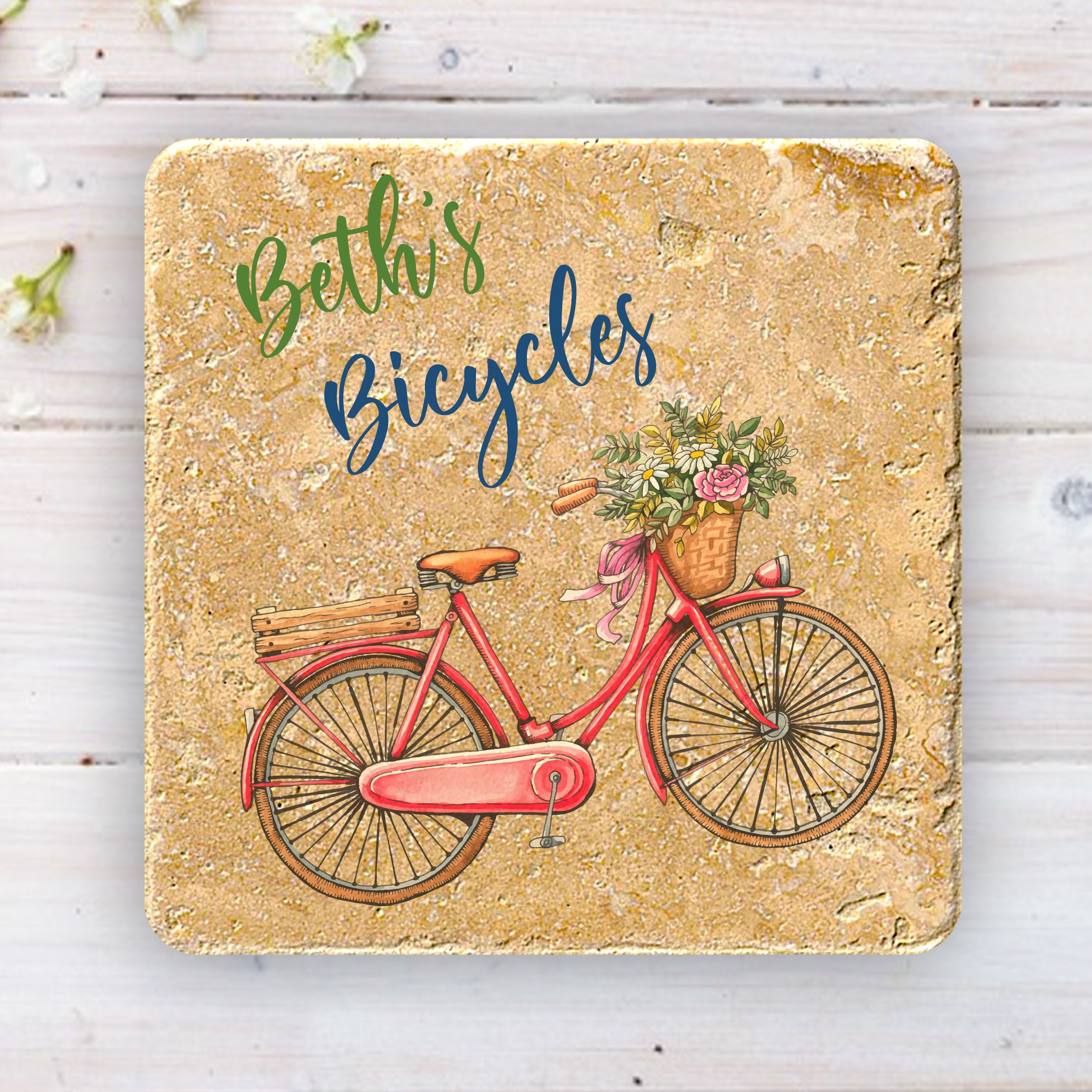 Faux Travertine Printed Square Coaster 4