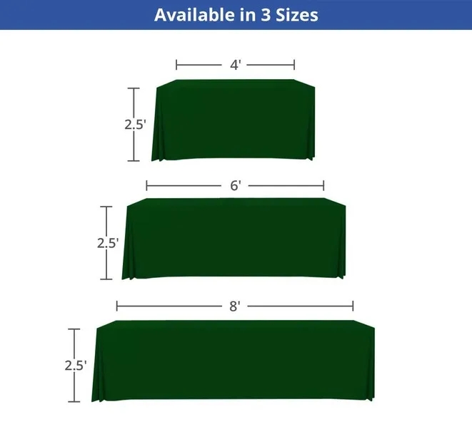 Premium Full Color Table Covers & Throws - 3 sided 6' x 2.5' 4