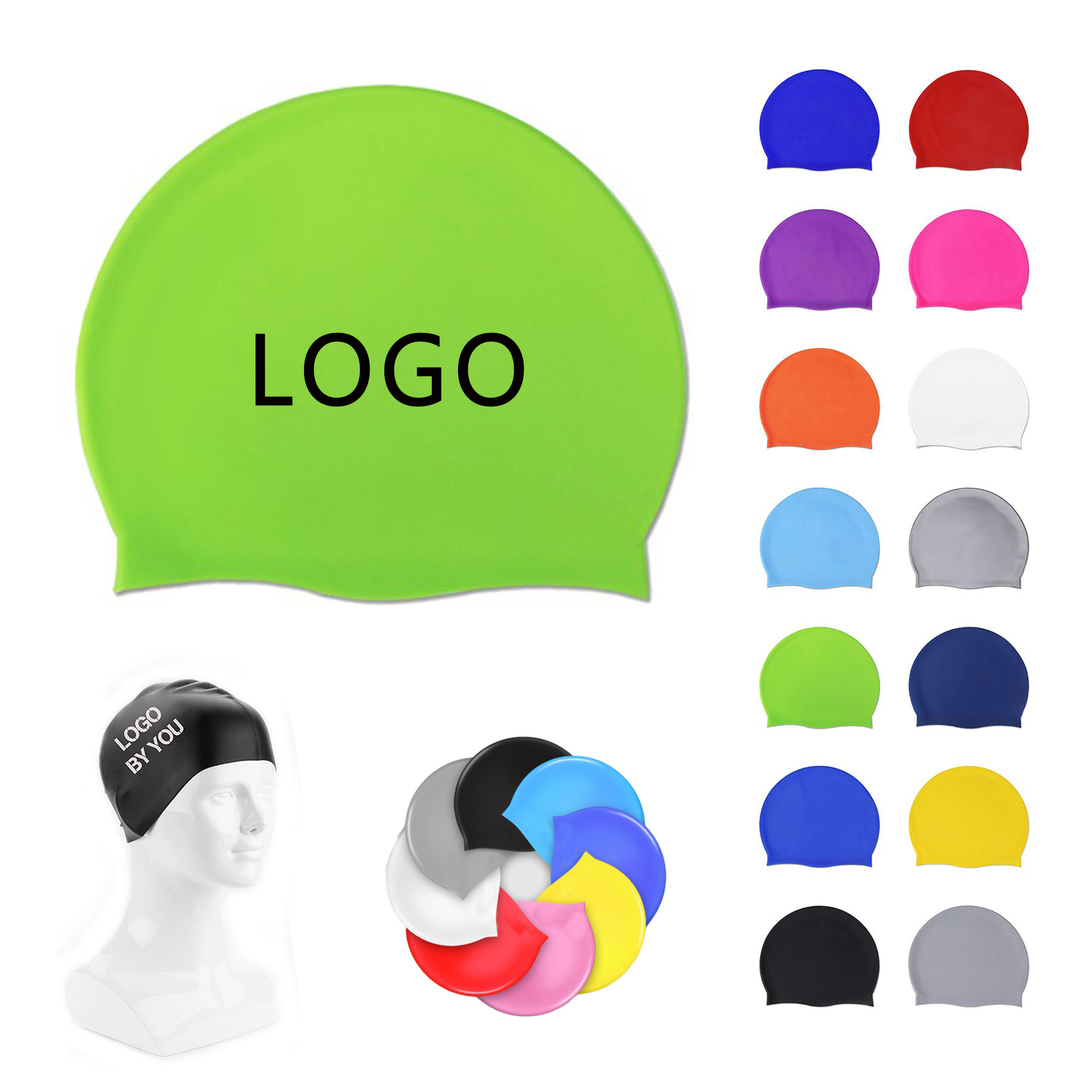 Silicone Swim Cap For All Hair Types Soft Non-Slip 7