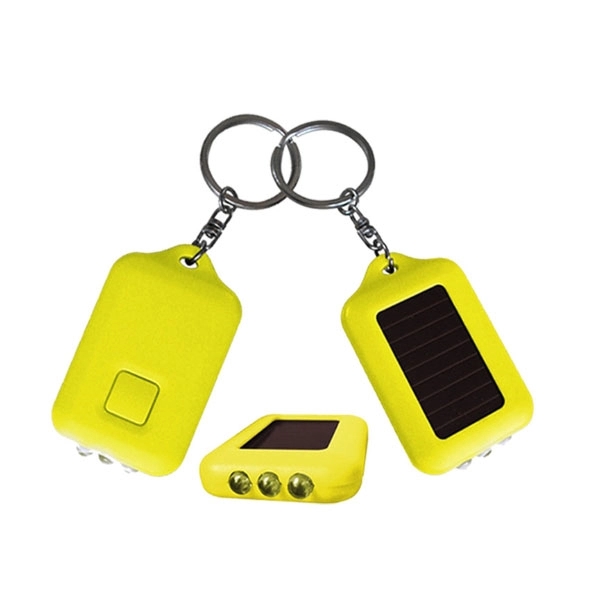 Solar Power Rechargeable Mini 3 LED Keychain 7