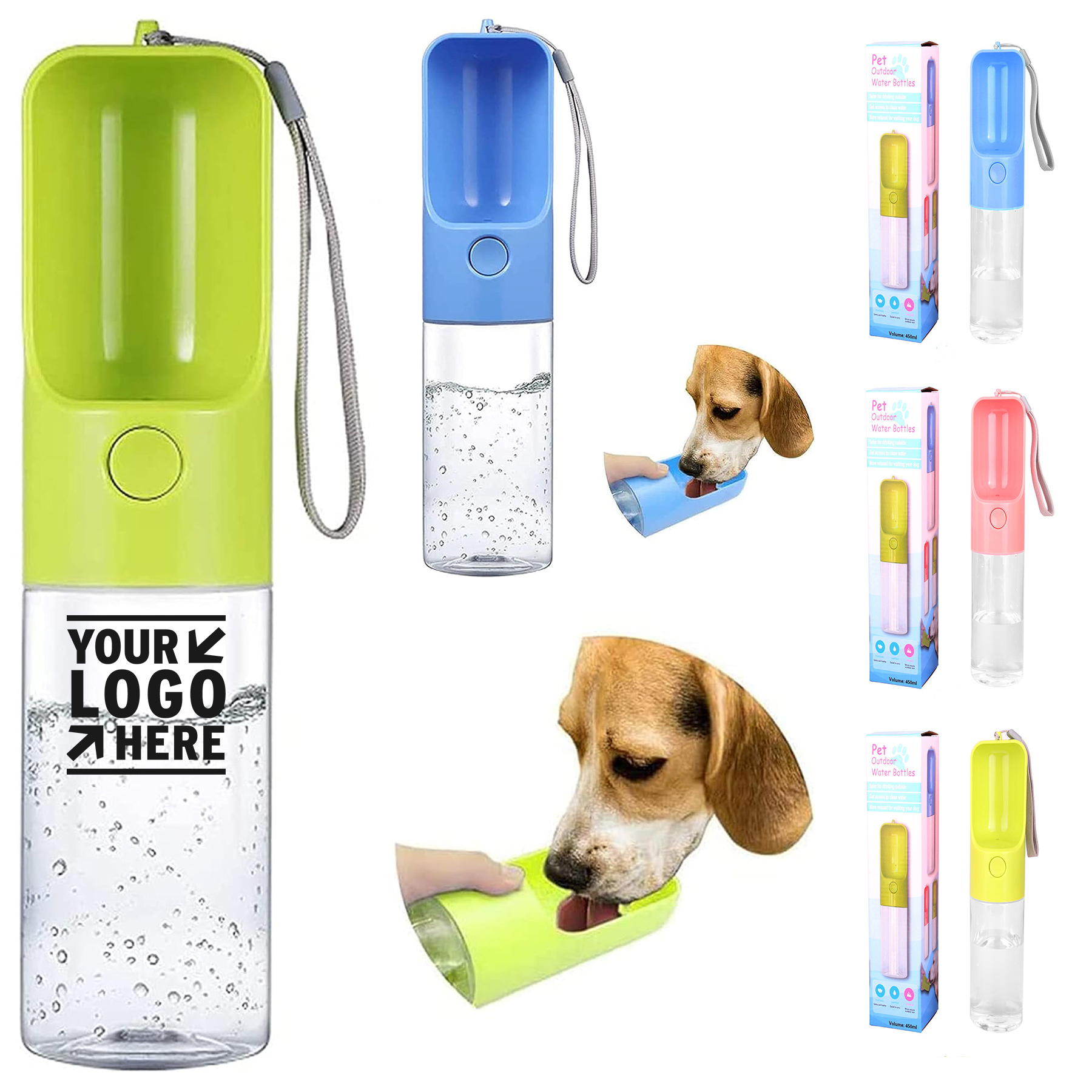 15 OZ Portable Dog Water Bottle Leak Proof Puppy Dispenser With Drinking Feeder 2