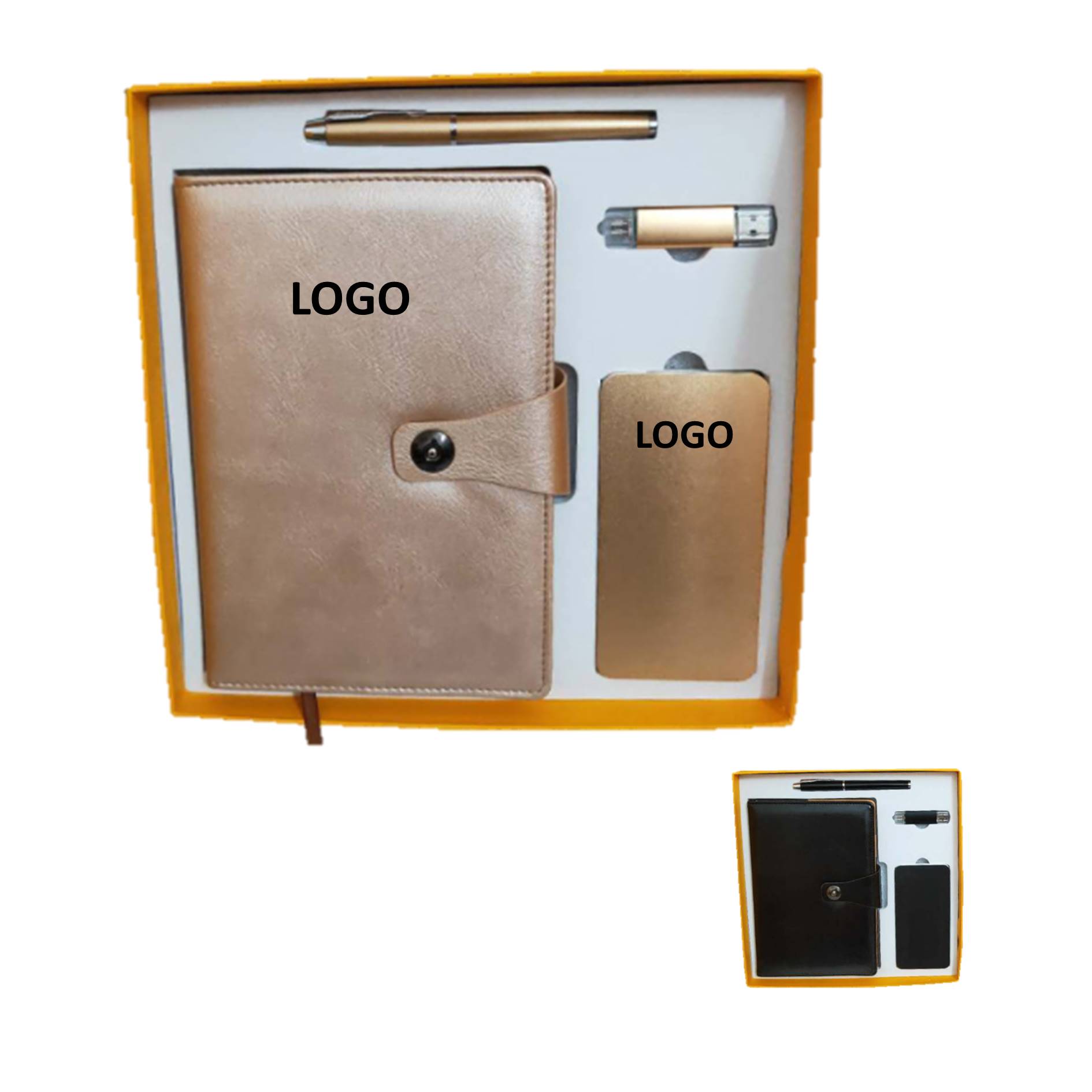Business Gift Set Power Bank Usb Drive Journal With Pen 2