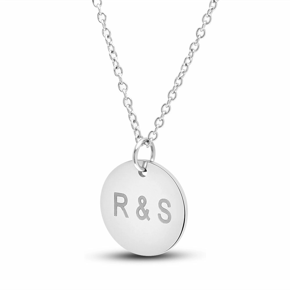 Personalized Engraved Stainless Steel Necklace -Round 4