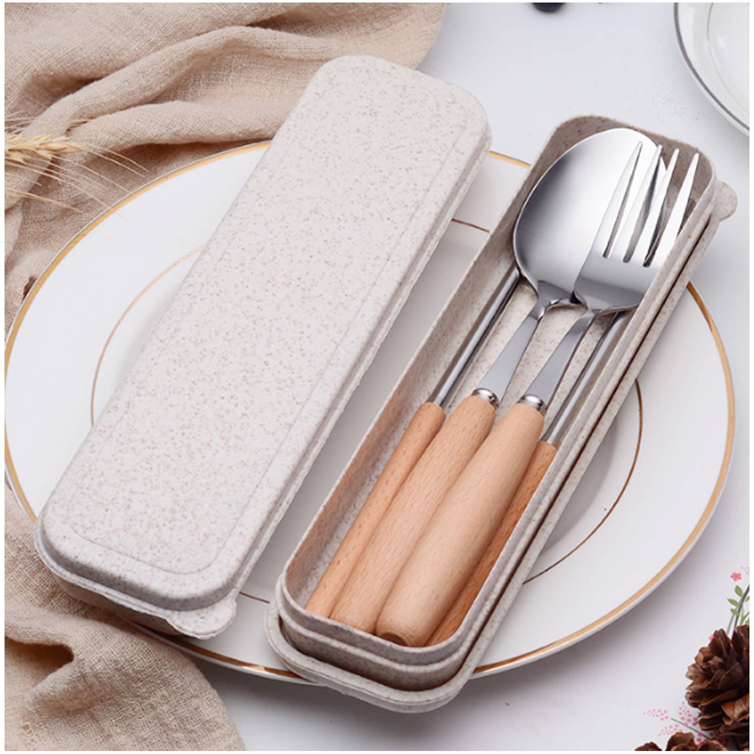 Stainless Steel Cutlery Set With Wooden Handle 5
