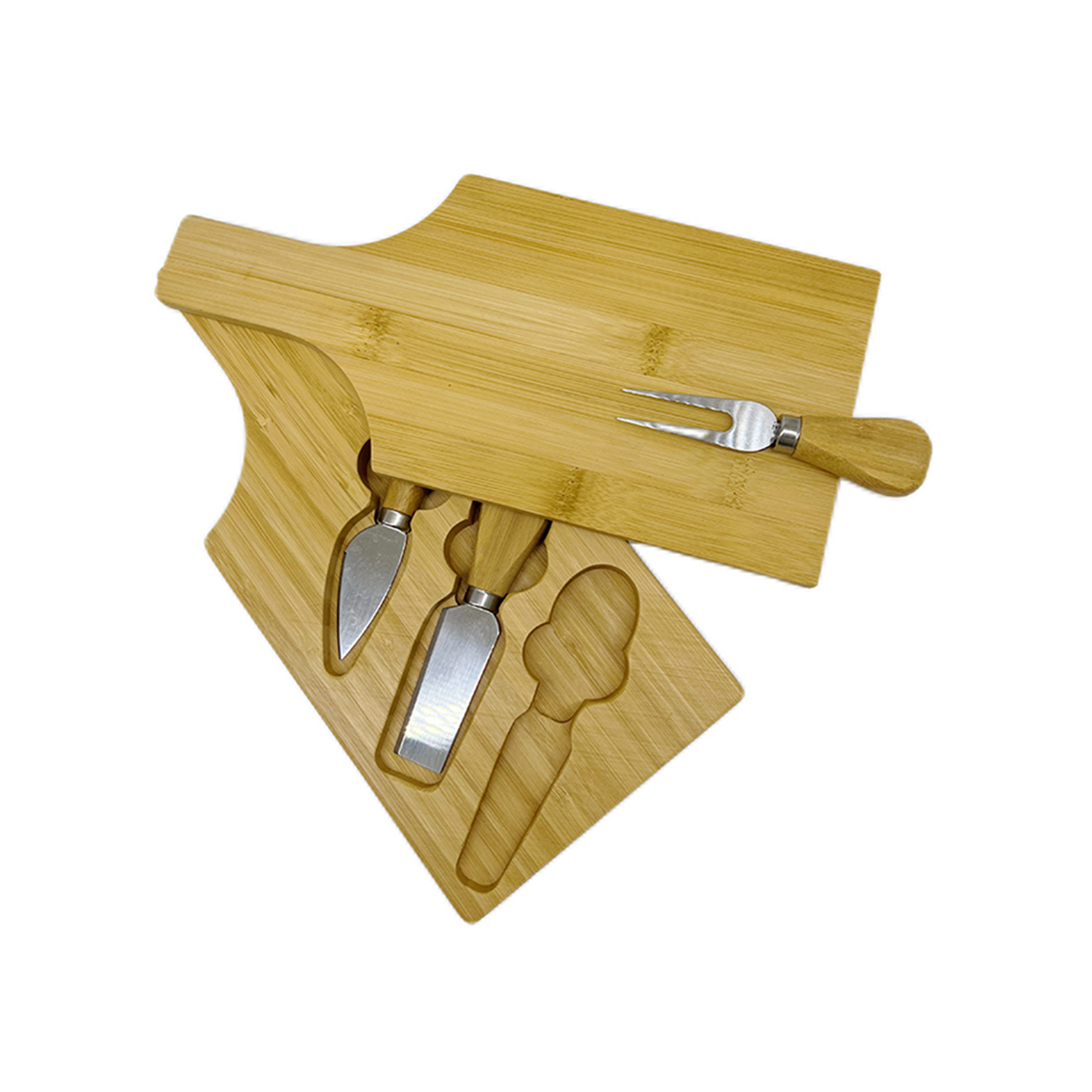 5 Piece Bamboo serving Wine & Cheese Cutting Board Set 5