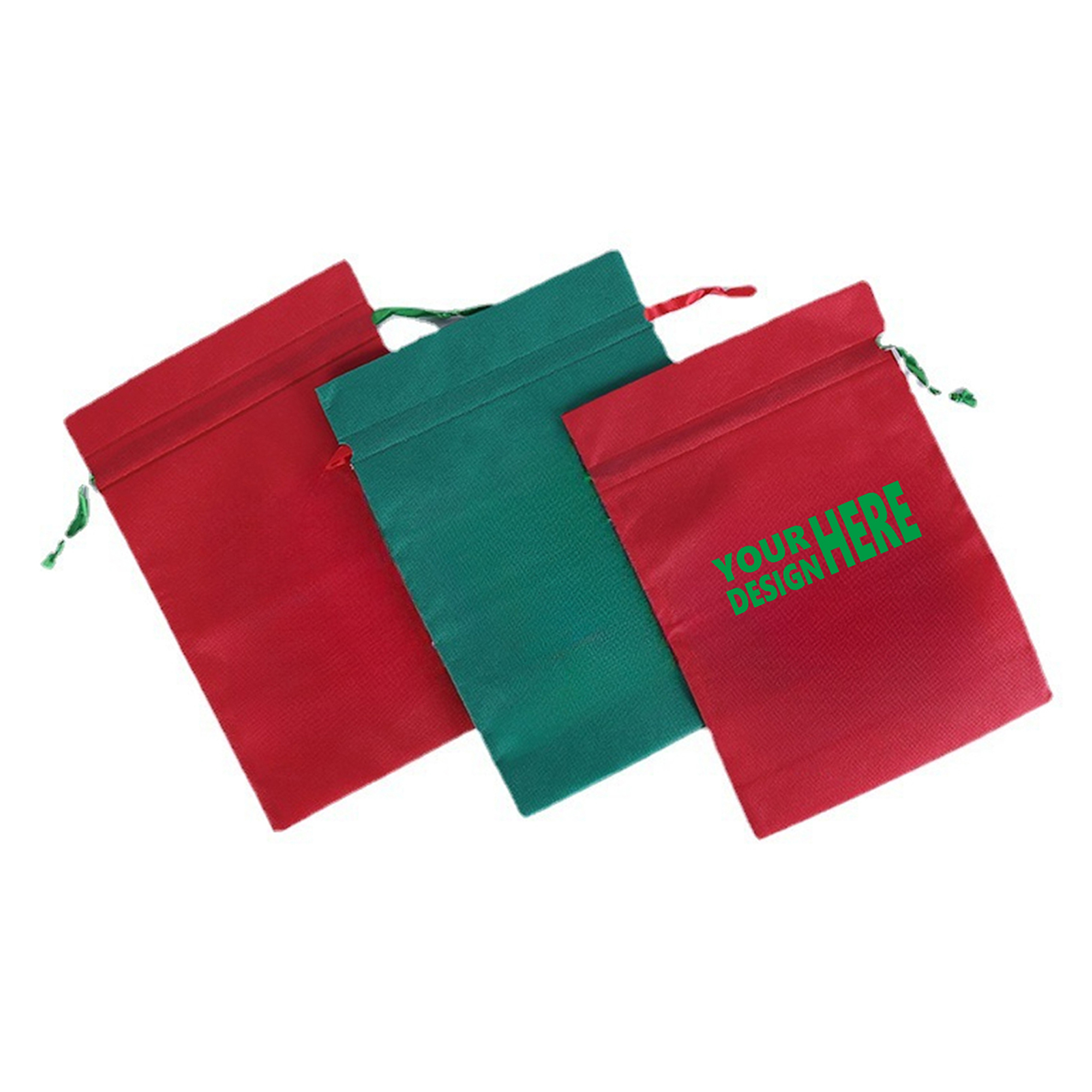 MOQ 50 Custom Christmas Drawstring Canvas Gift Pouch 2