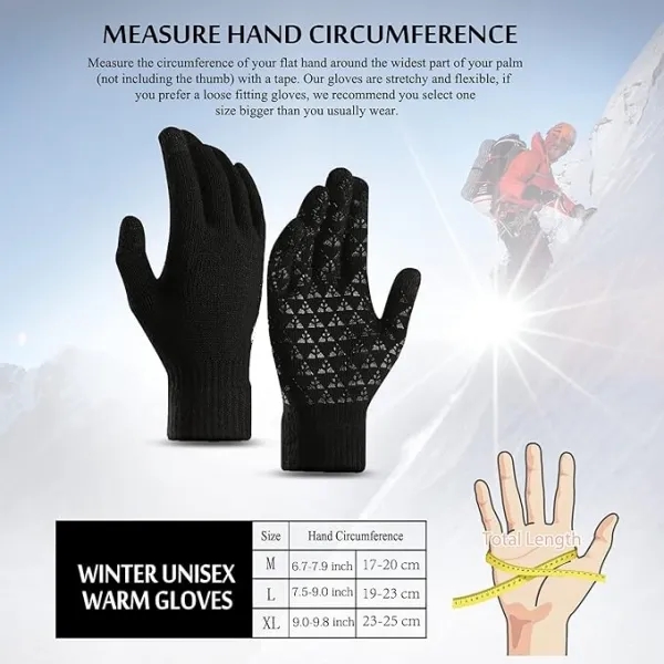 Winter  Cold Weather Touch Screen Thermal Warm Knit Gloves 2