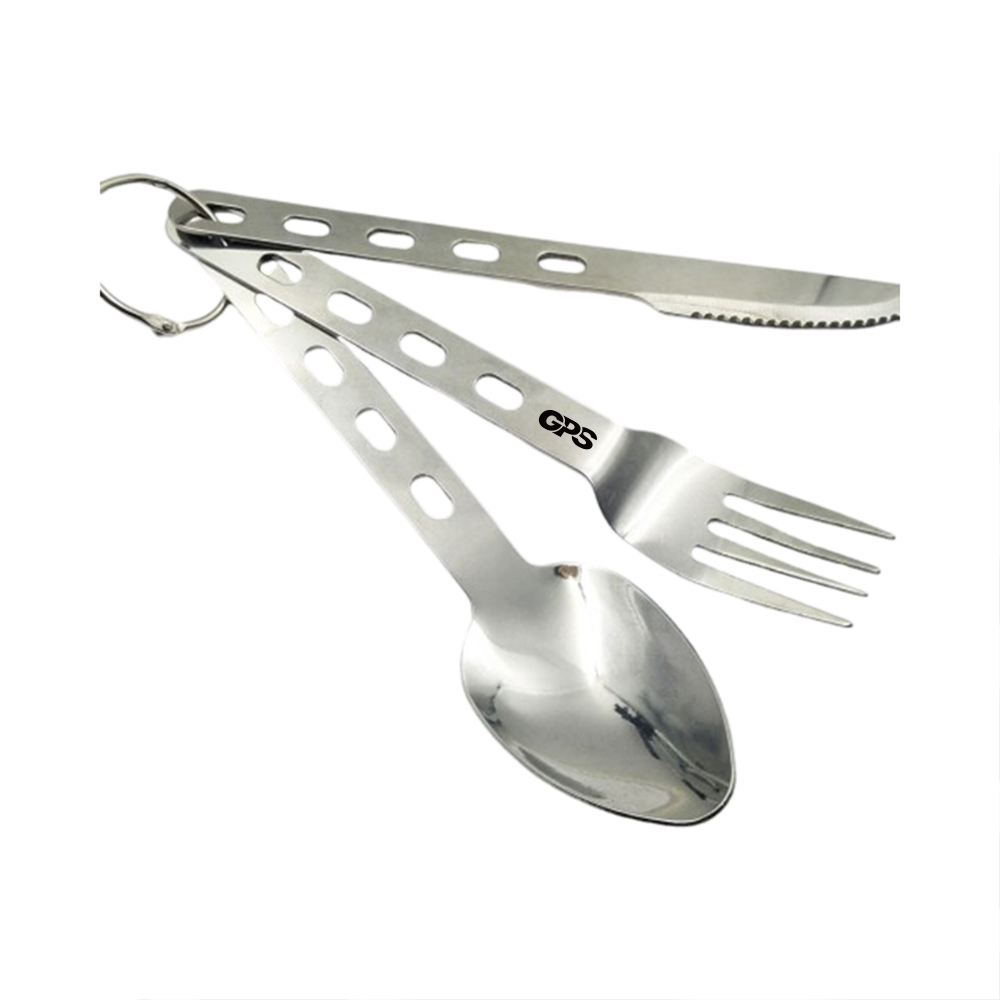 Stainless Steel Tableware Set With Keychain