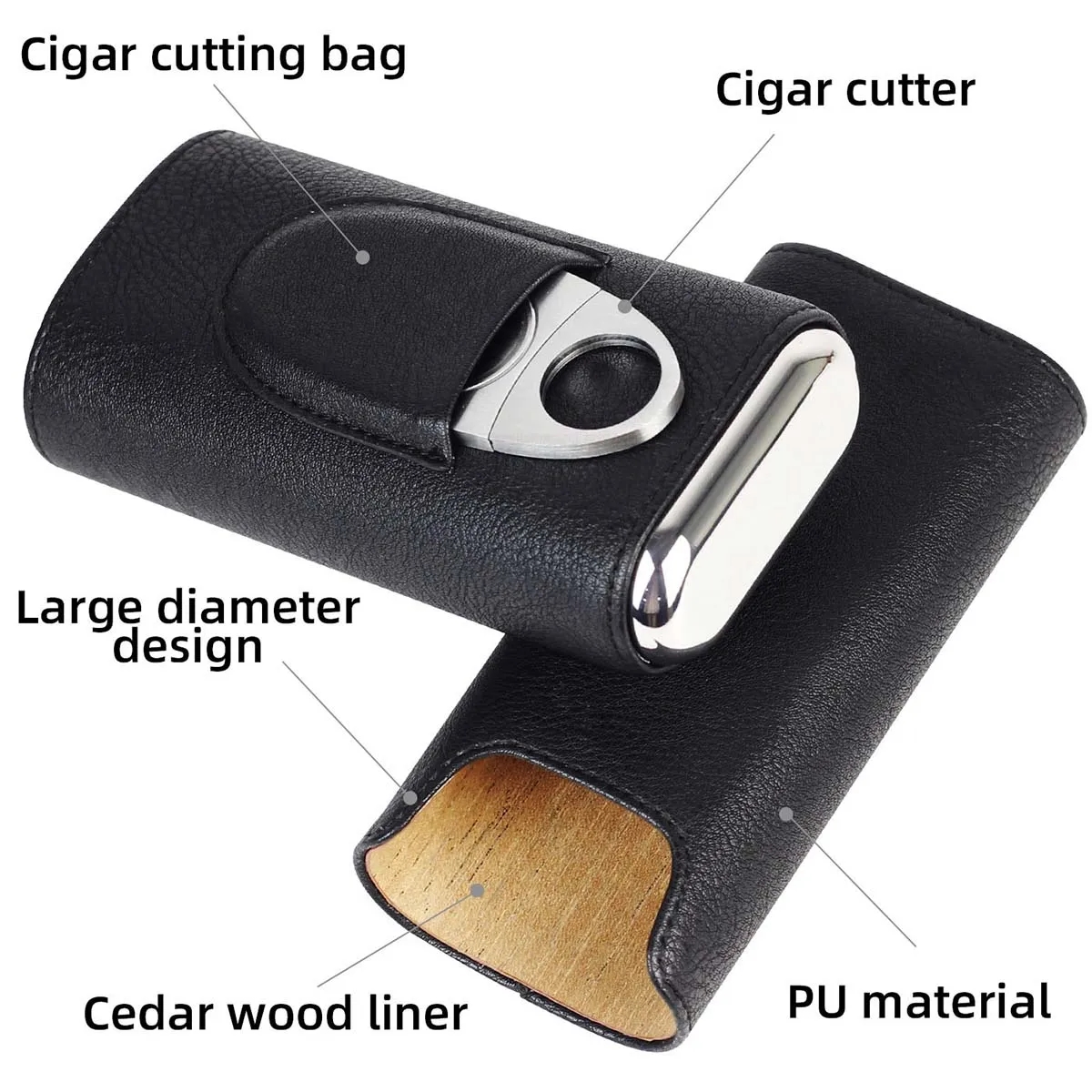 Portable Fashion Leather Cigar Case Travel Humidor for Cigar 2