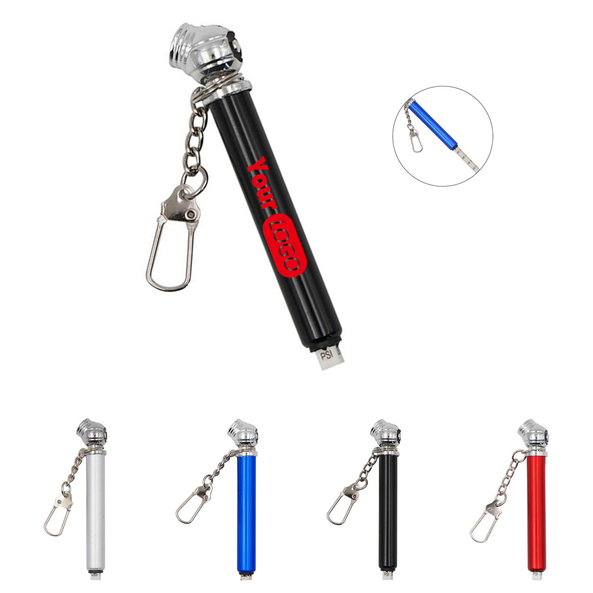 Mini Aluminum Tire Pressure Gauge with Keychain 2