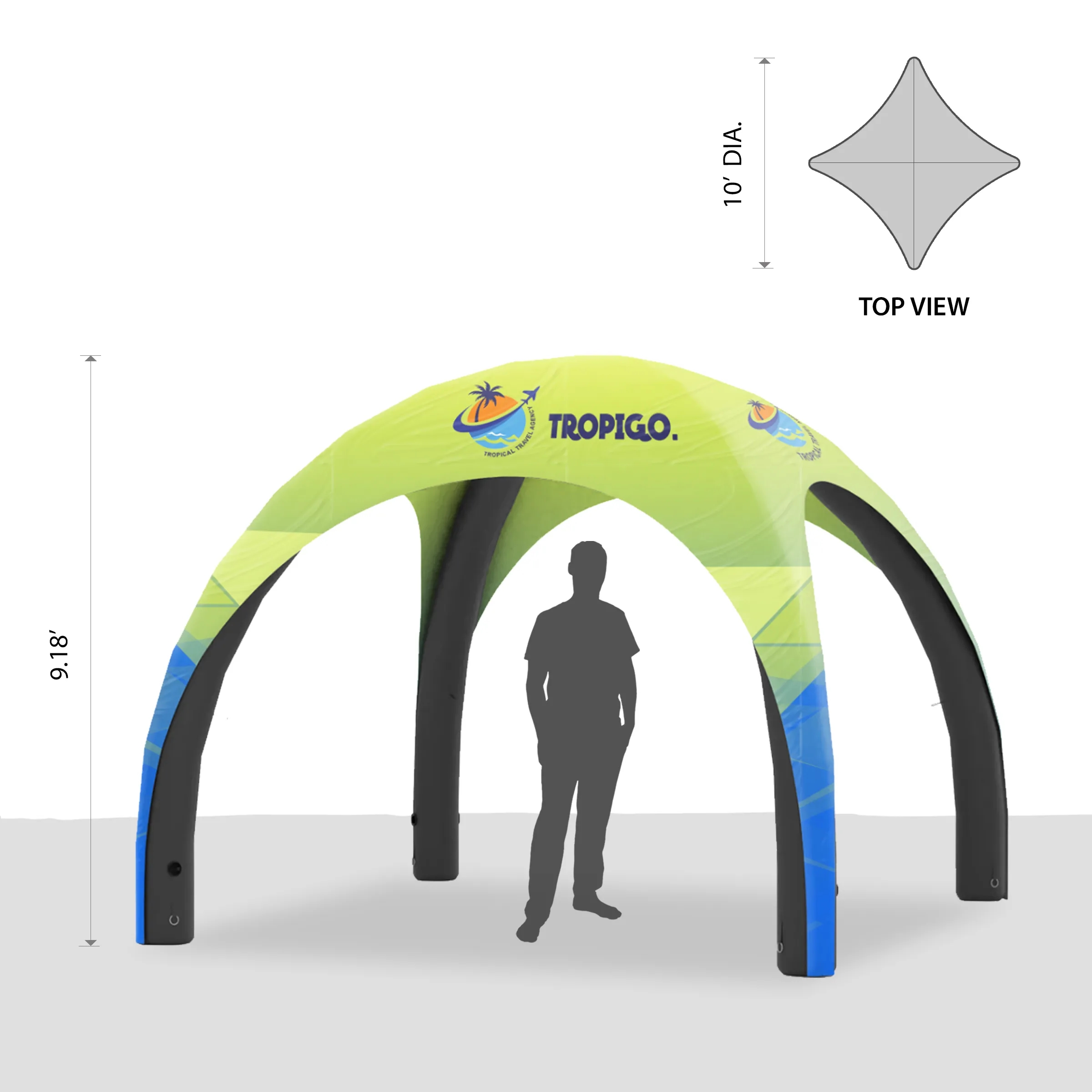10' Custom Inflatable Spider Tent with 4 legs with Canopy 3