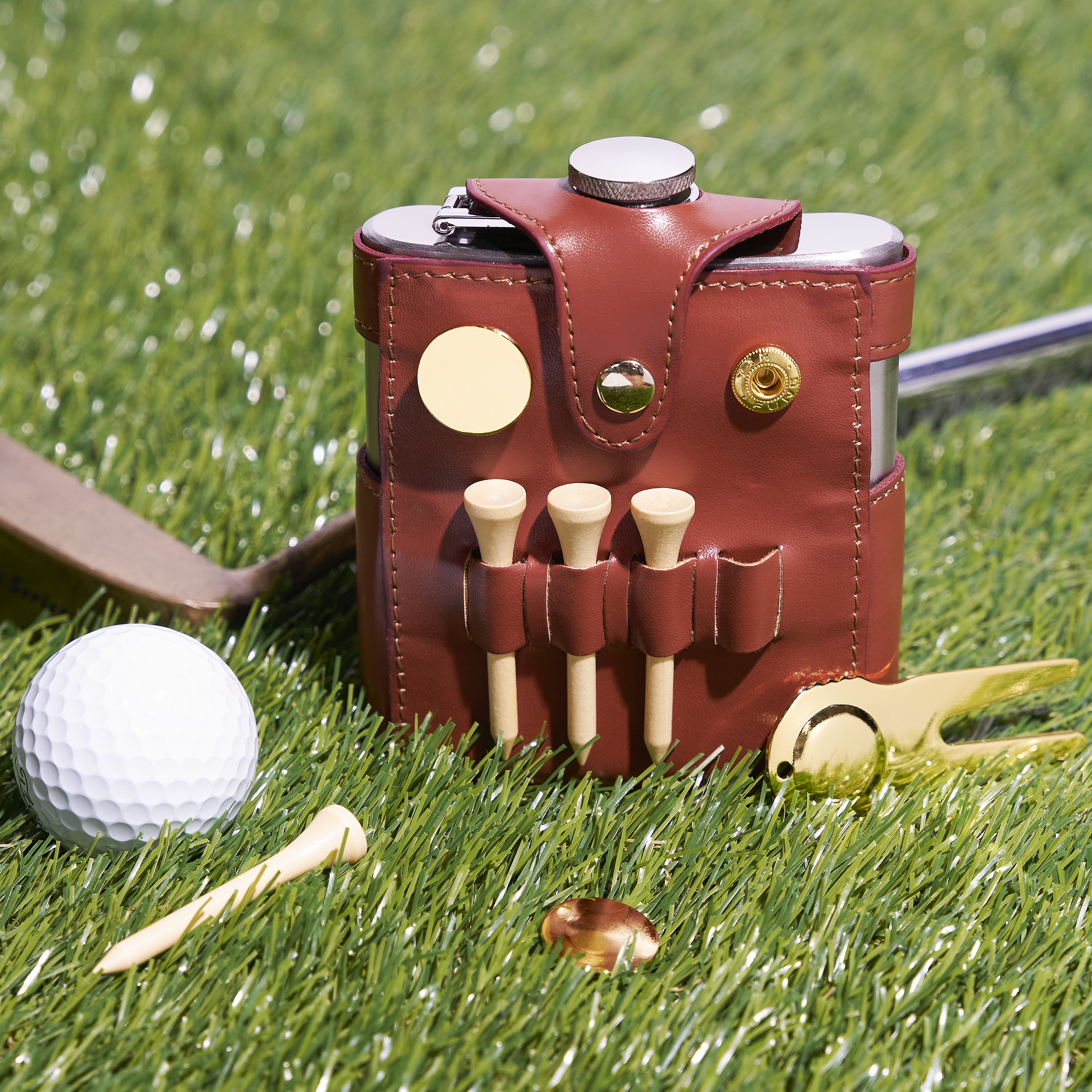 True® Golfer's Flask and Accessory Set 4