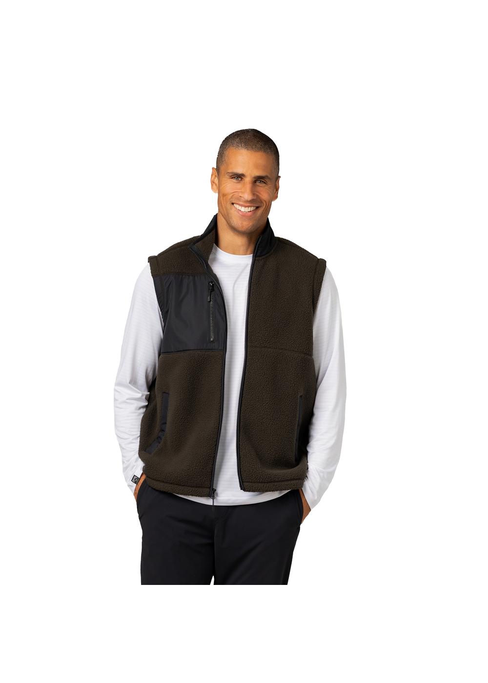Storm Creek Men's Warm Up Colorblock Sherpa Fleece Vest 10