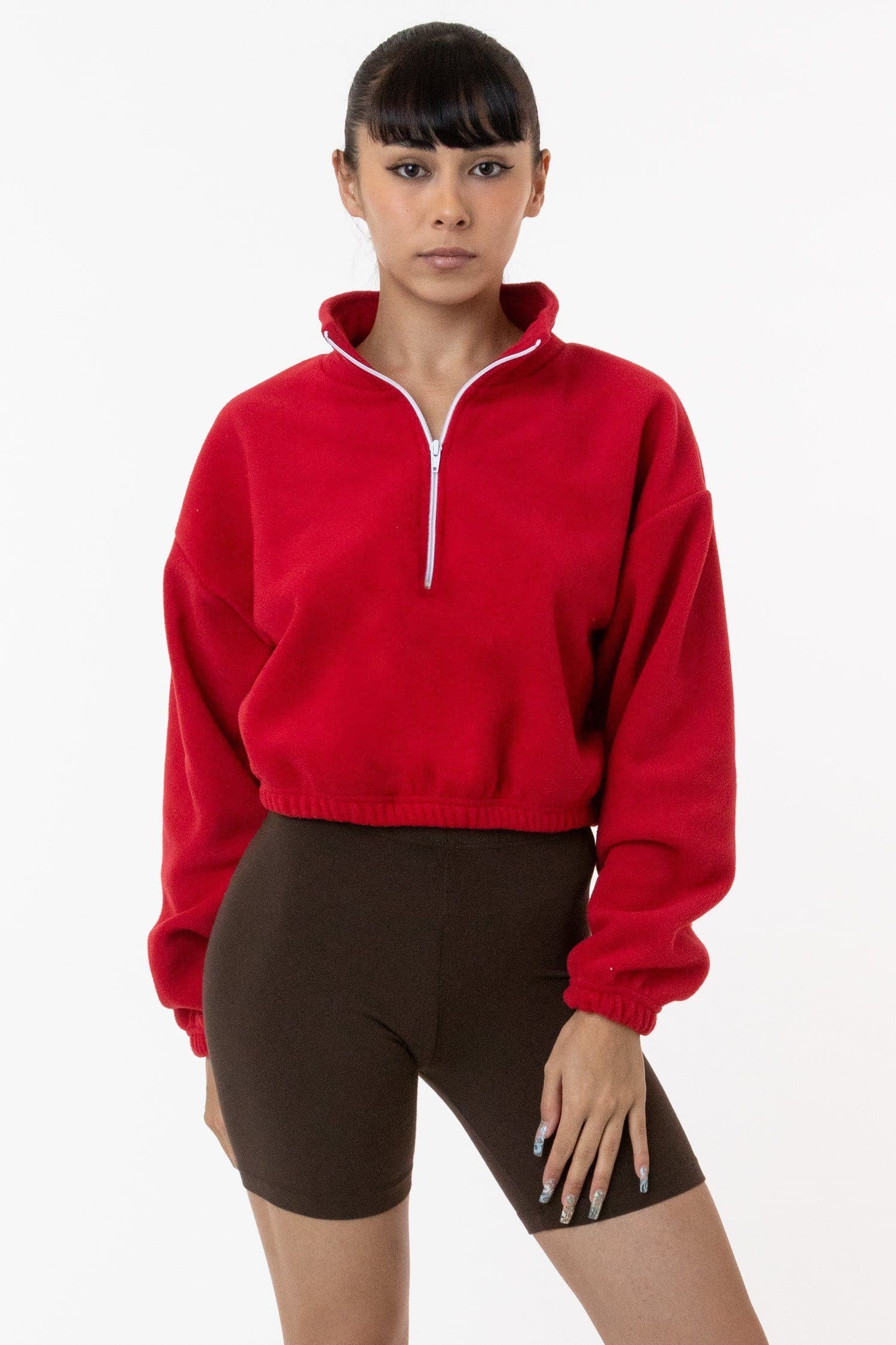 Cropped Polar Fleece Half Zip, custom hoodie or sweatshirt with logo imprint 7