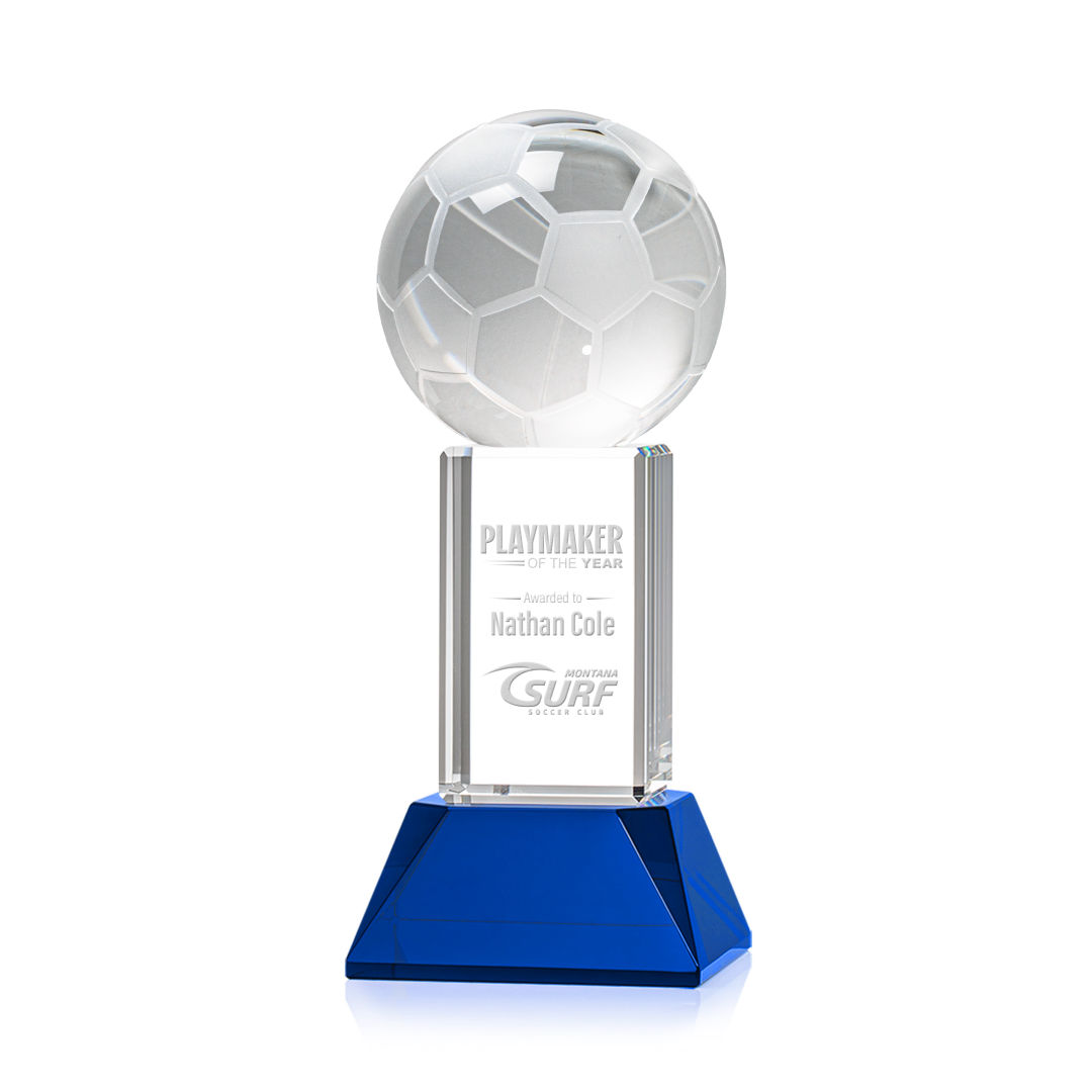 Soccer Ball Award on Stowe Base - Blue 13