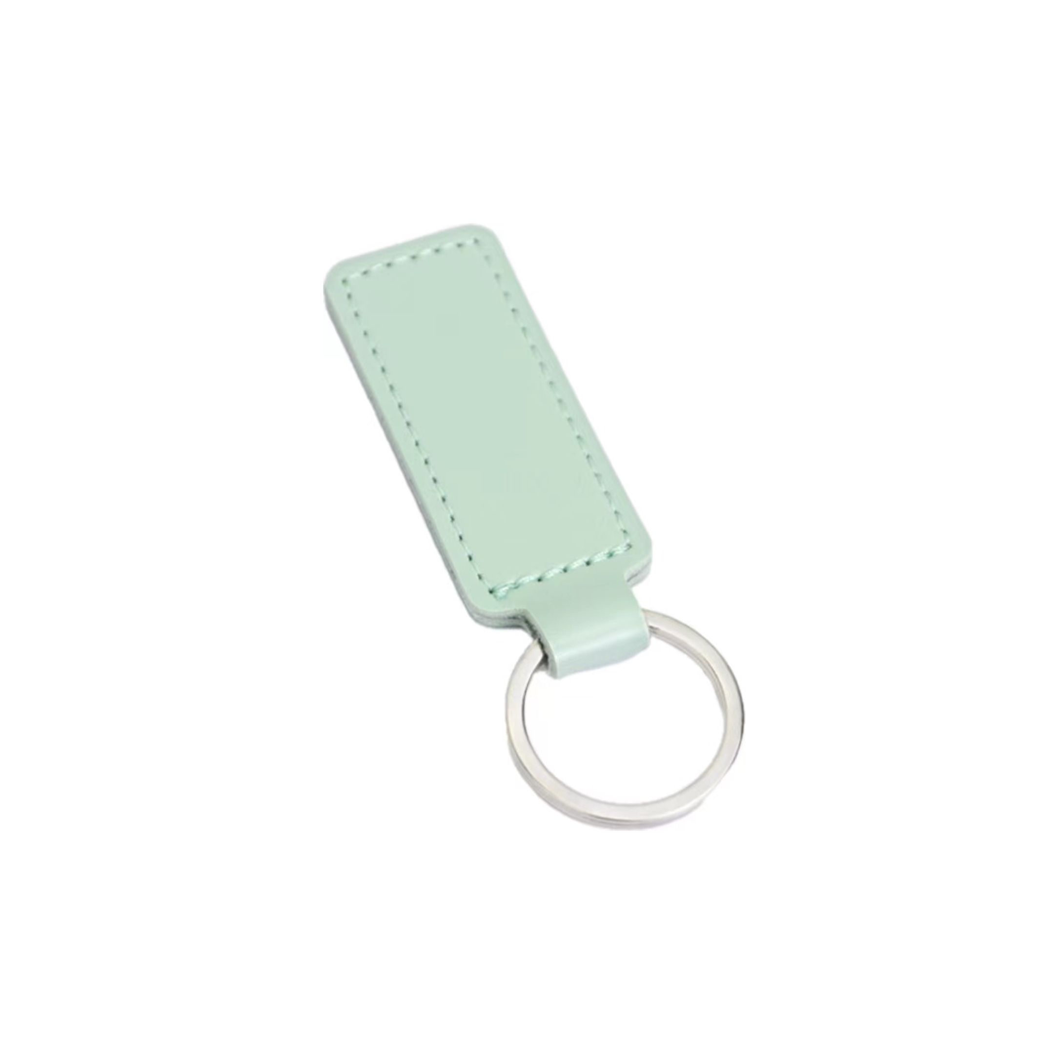 Vegan Leather Rectangle Shaped Keychain 3