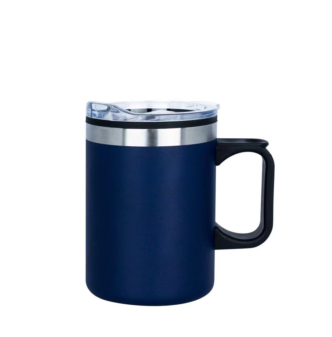 14oz Double Wall Mug with SS Outer & Plastic Liner with Handle 4