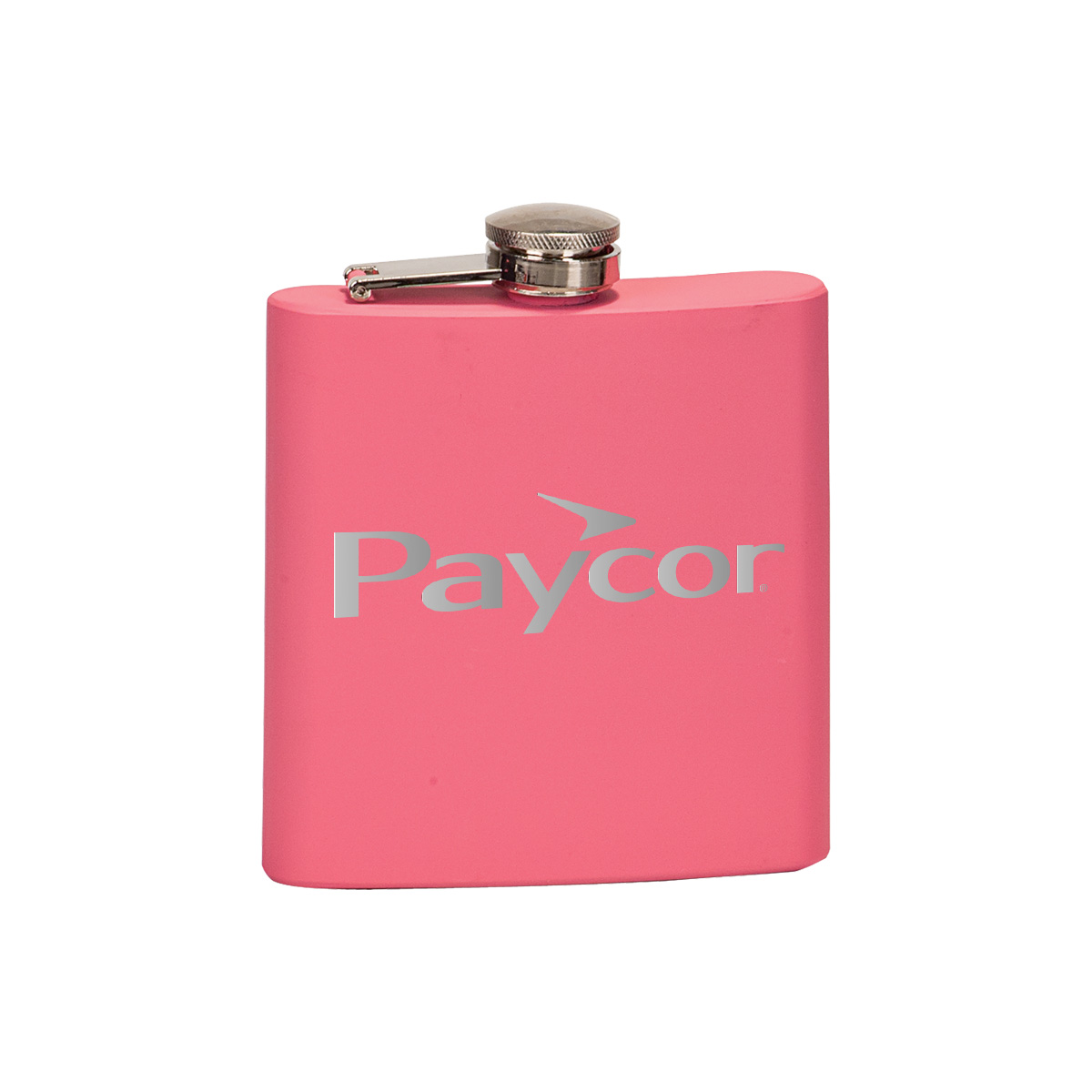 6 oz. Matte Pink Stainless Steel Flask, custom water bottle with logo imprint 2