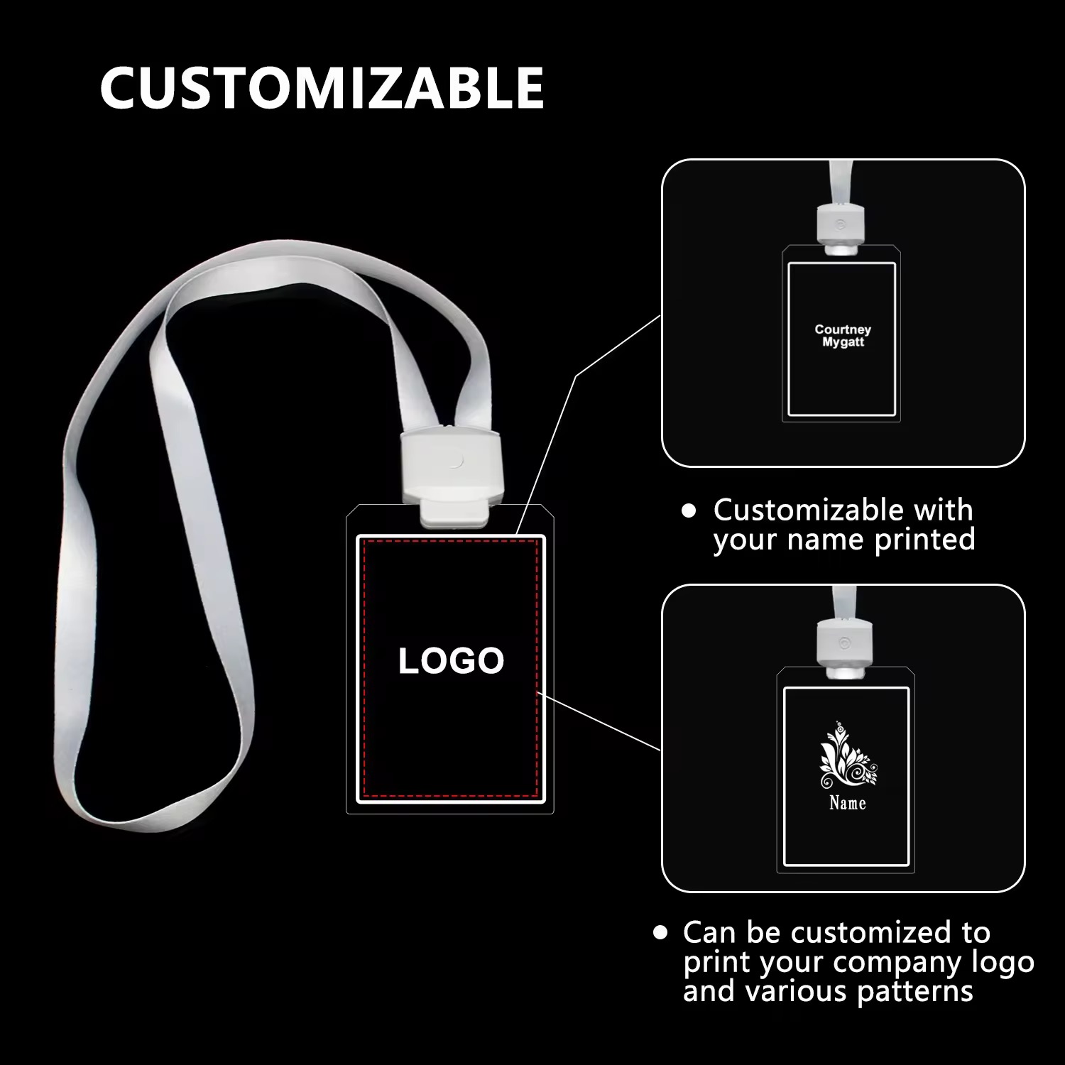MOQ 20 pcs LED Name Tag with Lanyard 3