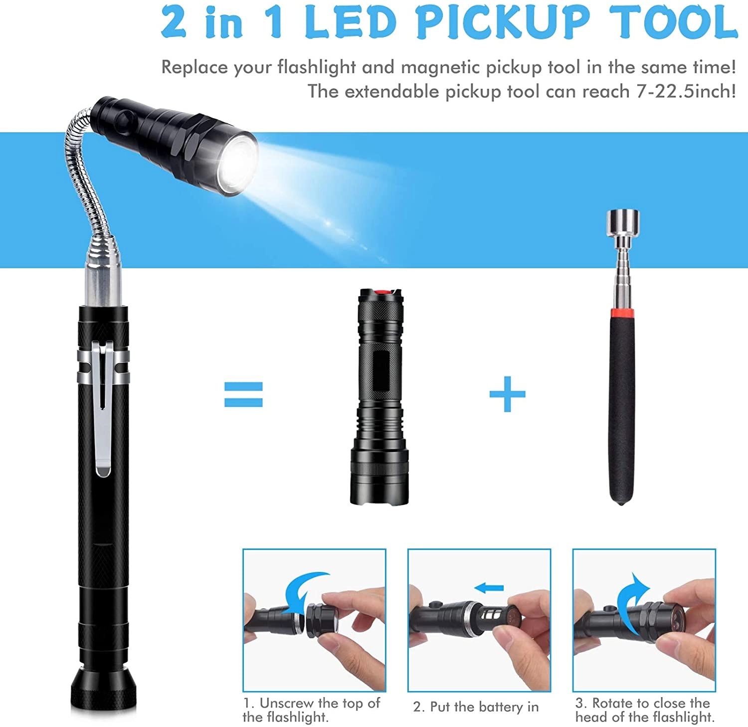 Led Flexible Flashlight With Magnetic Head 7