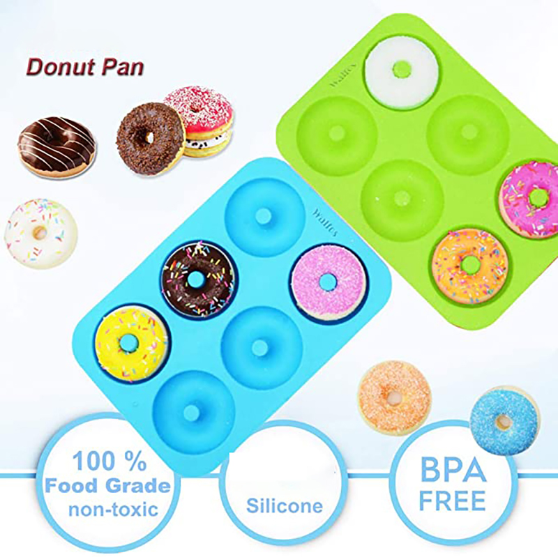 Non-Stick Silicone Donut Mold for 6 Donuts 2.95 Inch 28