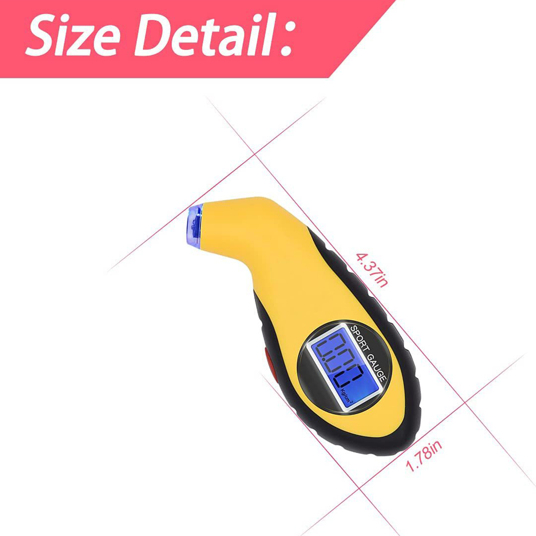 Digital Tire Pressure Gauge High-Precision with Backlight Display 8