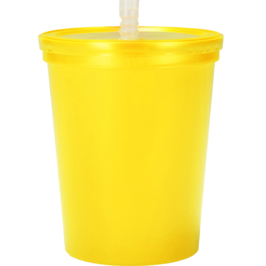 Plastic Stadium Cup with Lid and Straw 16 oz. 2