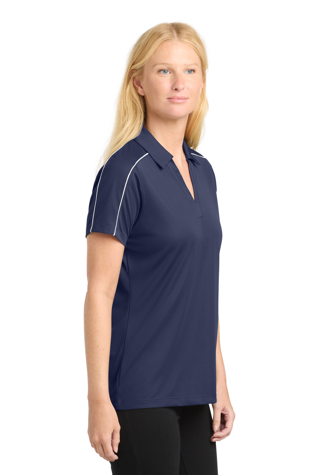 Sport-Tek Women's Micropique Sport-Wick Piped Polo. LST653 6