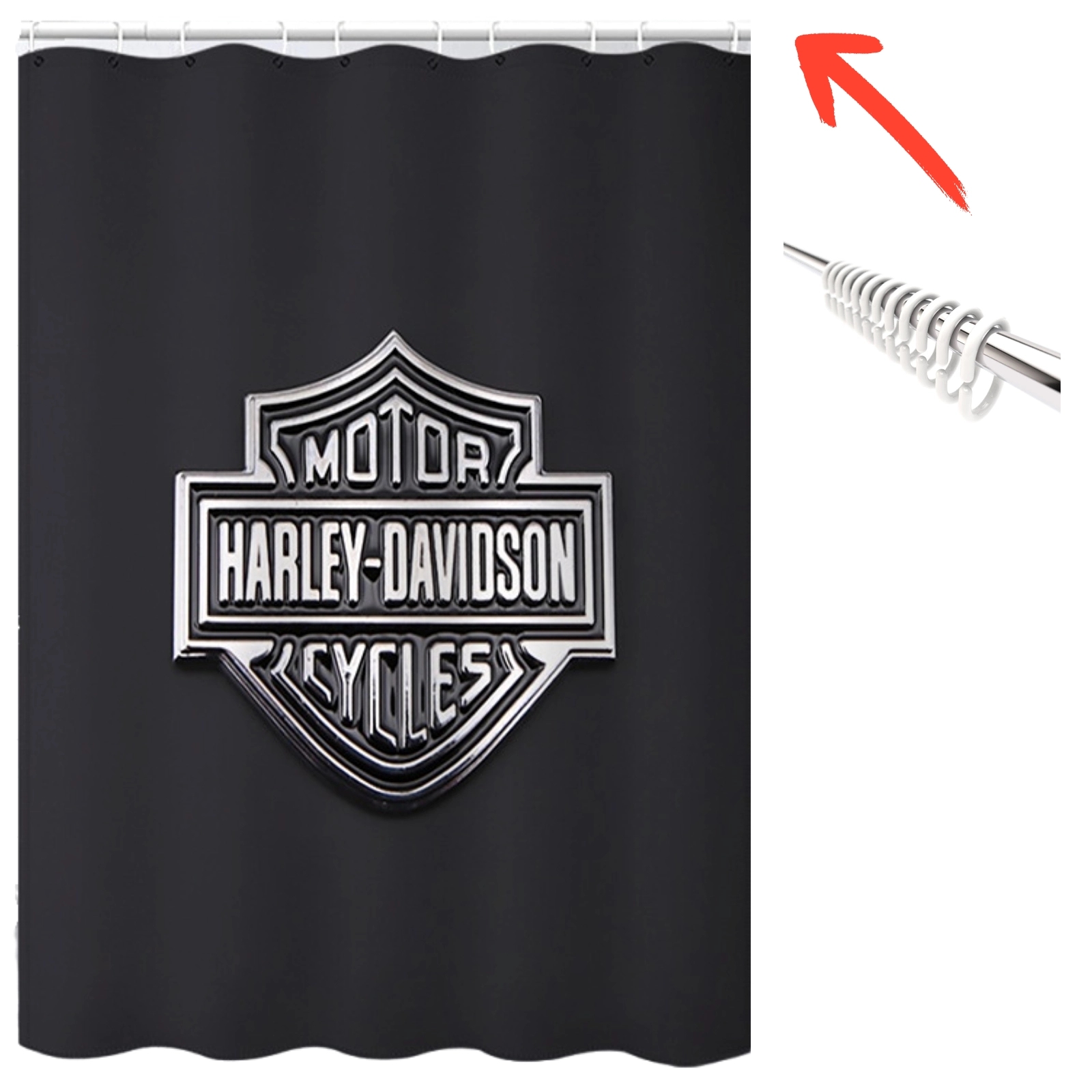 Custom Polyester Shower Curtain with Hook 1