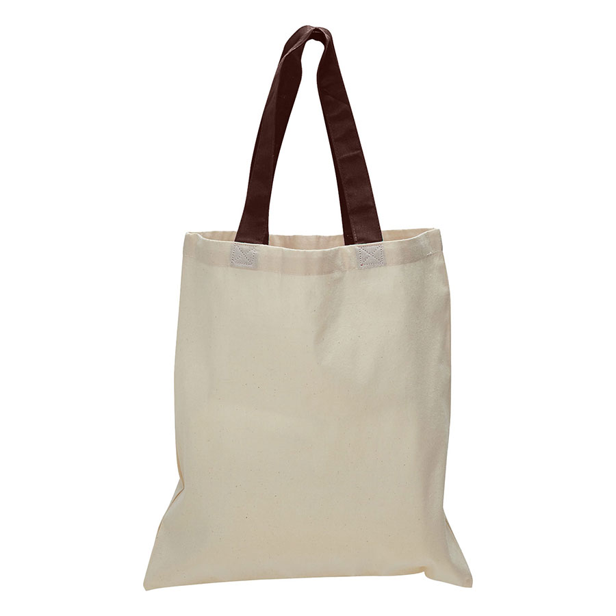 Value 6 oz Cotton Canvas Tote Bag - Contrasting Handle - 15