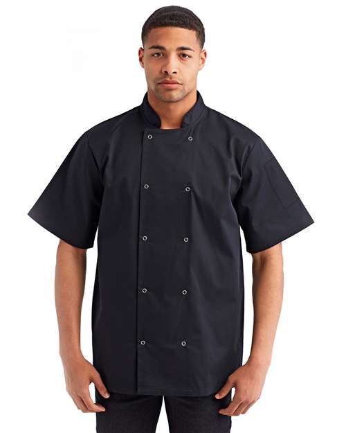 Unisex Ten Studded Front Short Sleeve Chef Coat - RP664 13