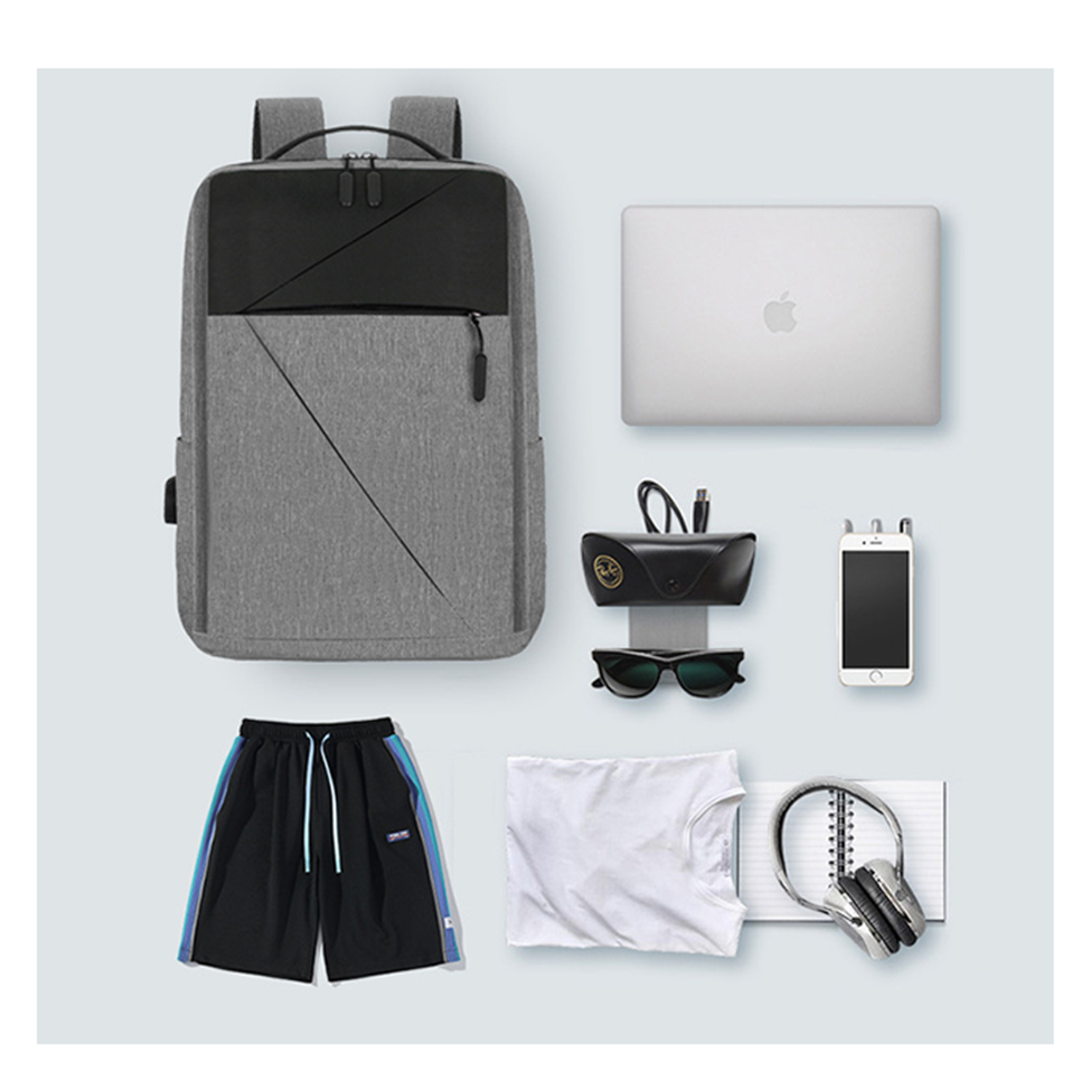 3 in 1 Oxford Backpack Set With Usb Charging Port 3