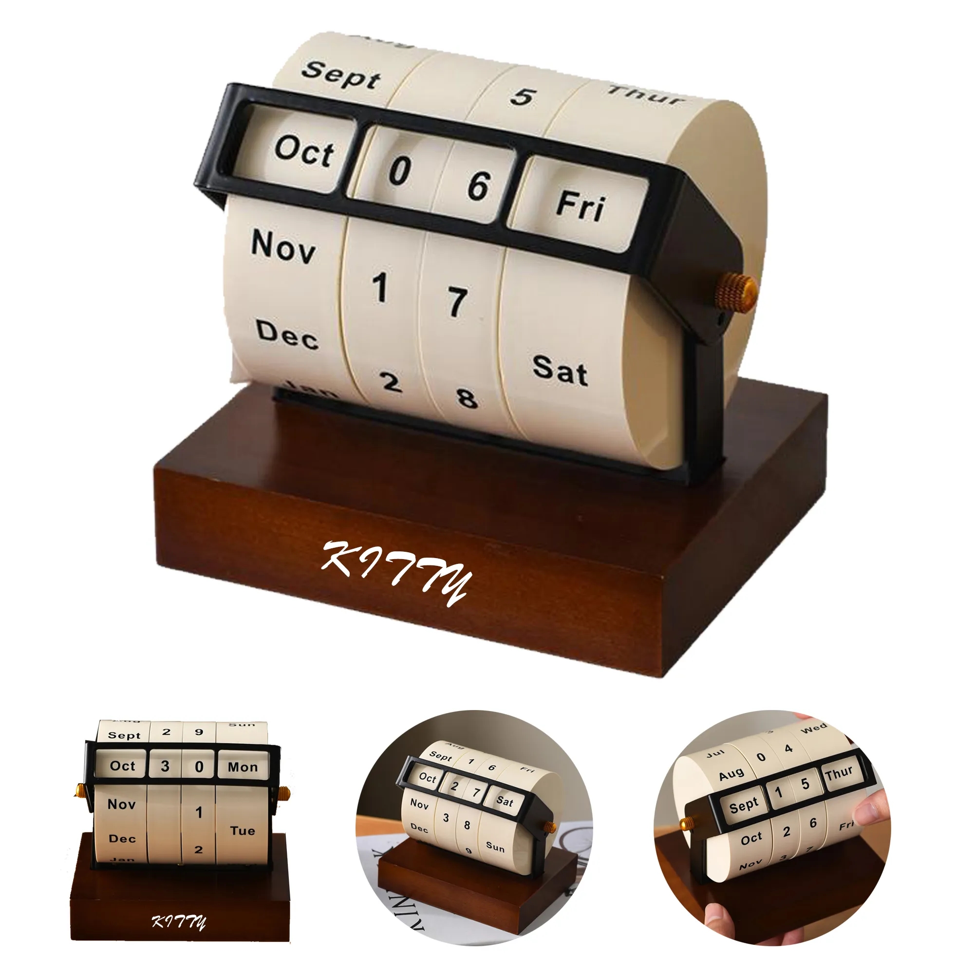 Rotary Perpetual Calendar Desktop Ornament