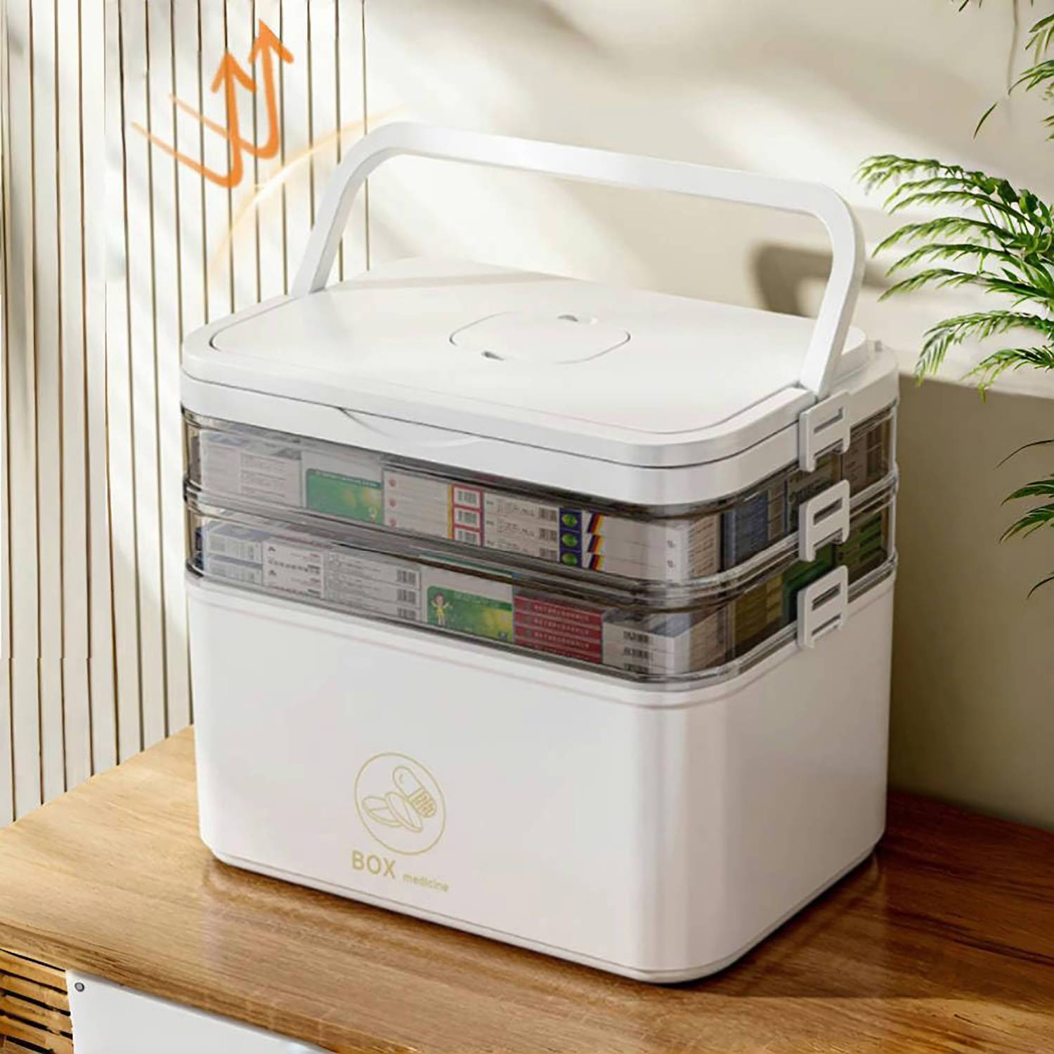 Three-Layer Large-Capacity Transparent Medicine Box 4