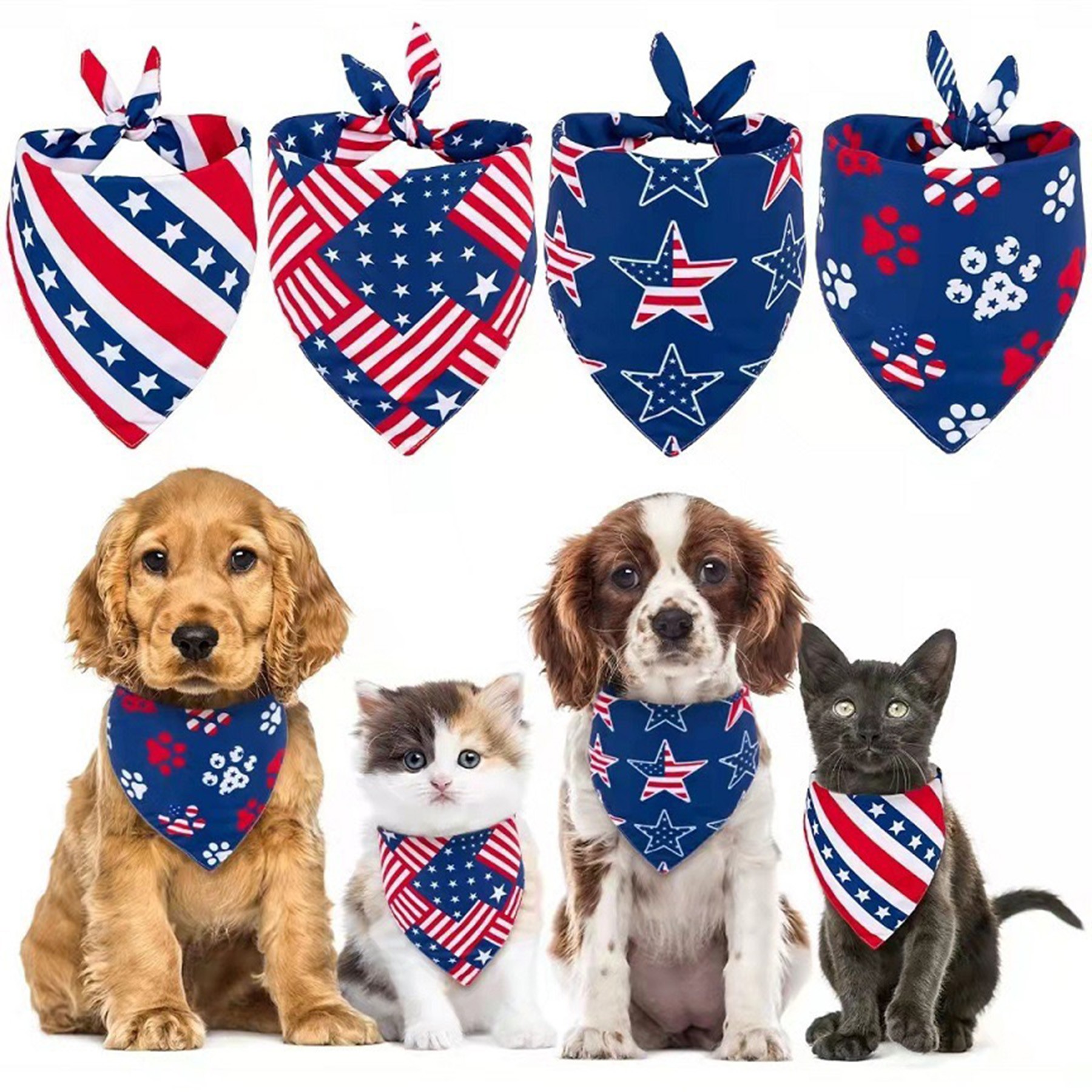 Independence Day Pet Dog Triangle Drool Towel 7