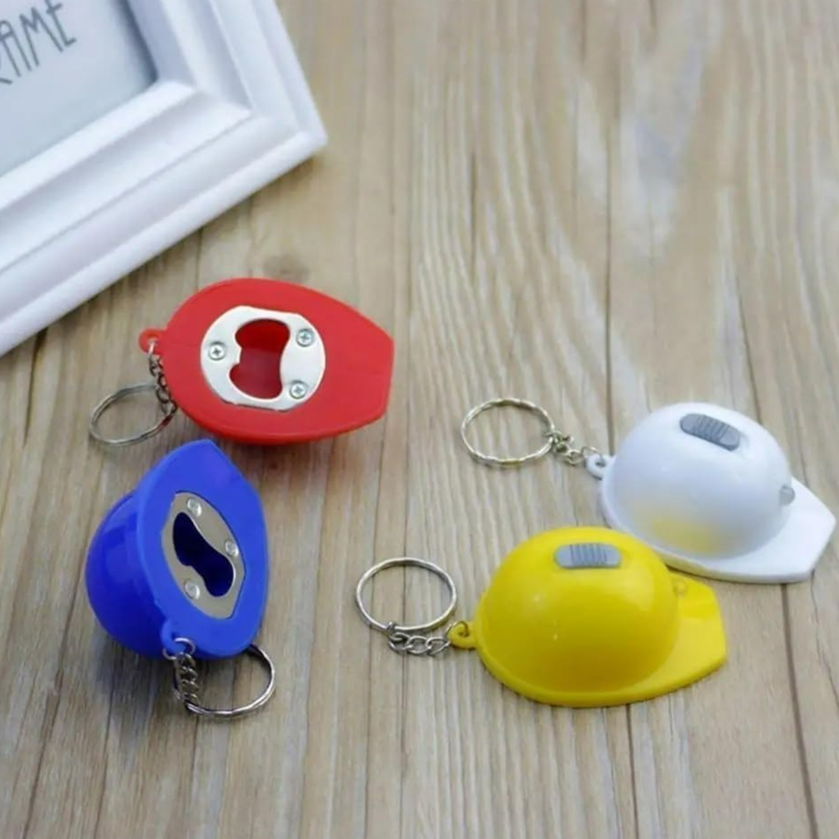 Custom Hard Hat Bottle Opener LED with Keychain 2