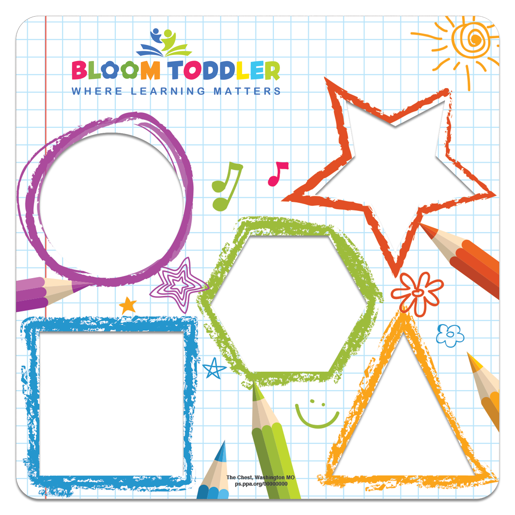 Laminated Learn Your Shapes Stencil 2