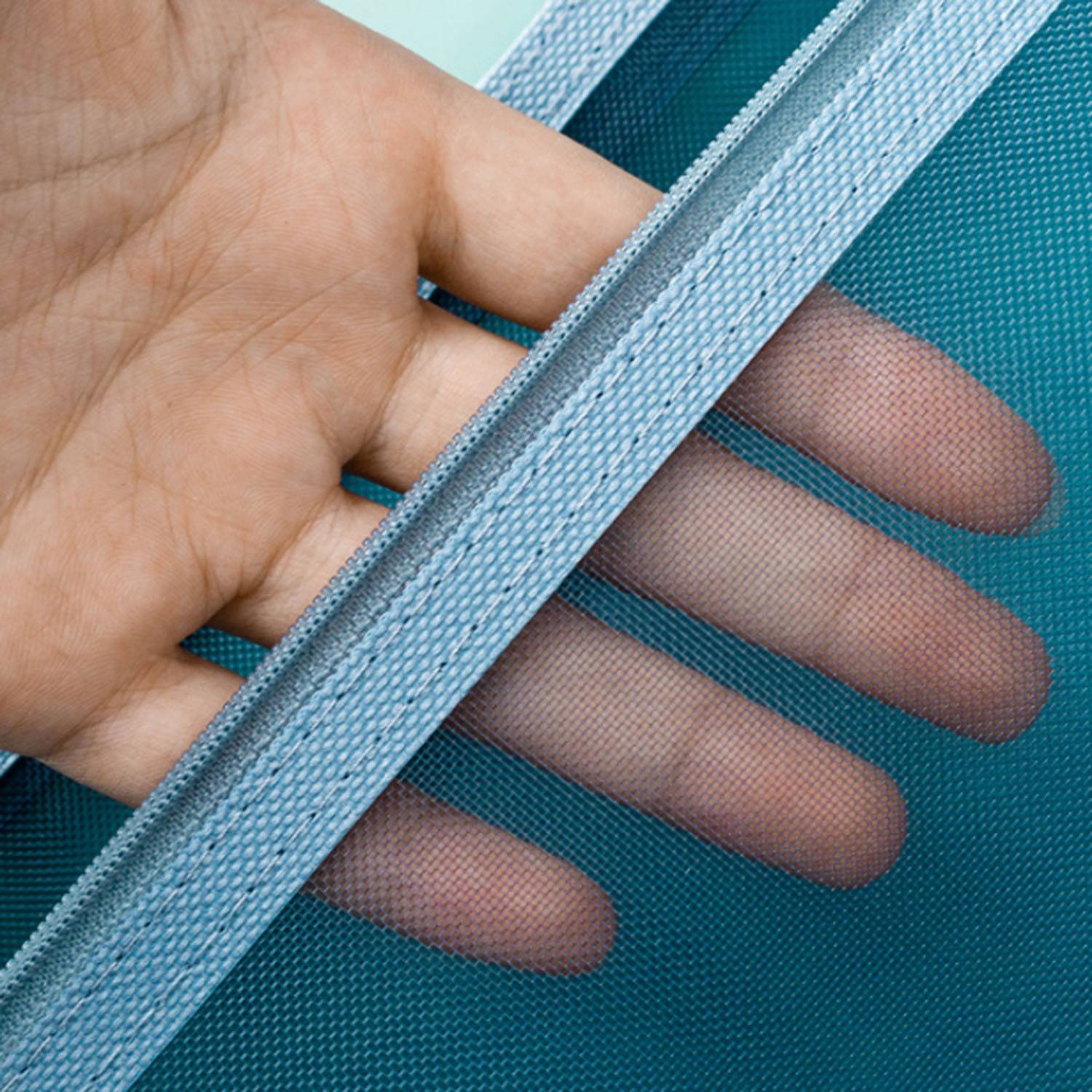 Large Durable Portable Zipper Nylon Mesh Pencil Case 9