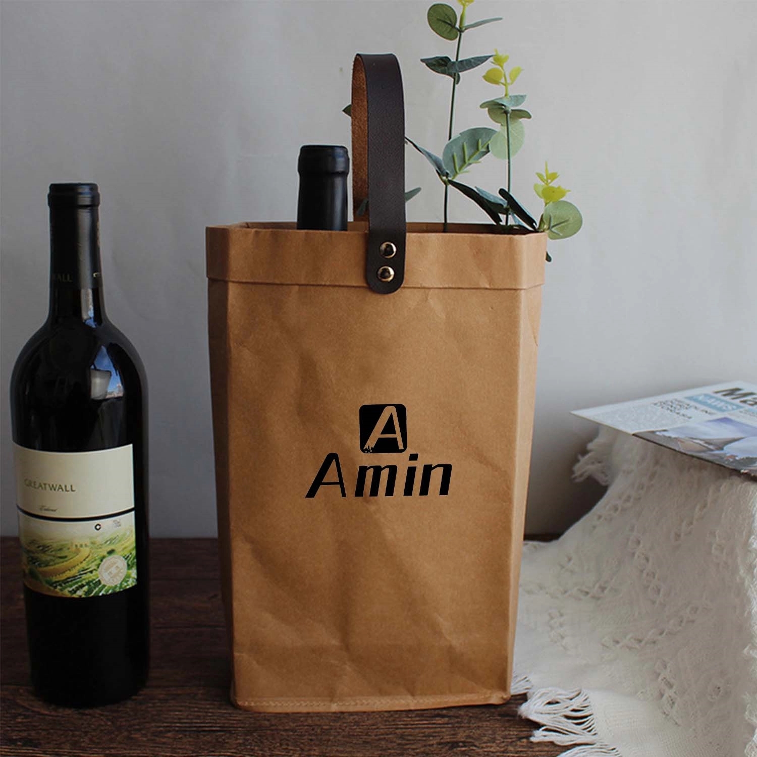 Two Bottle Kraft Paper Bag 1