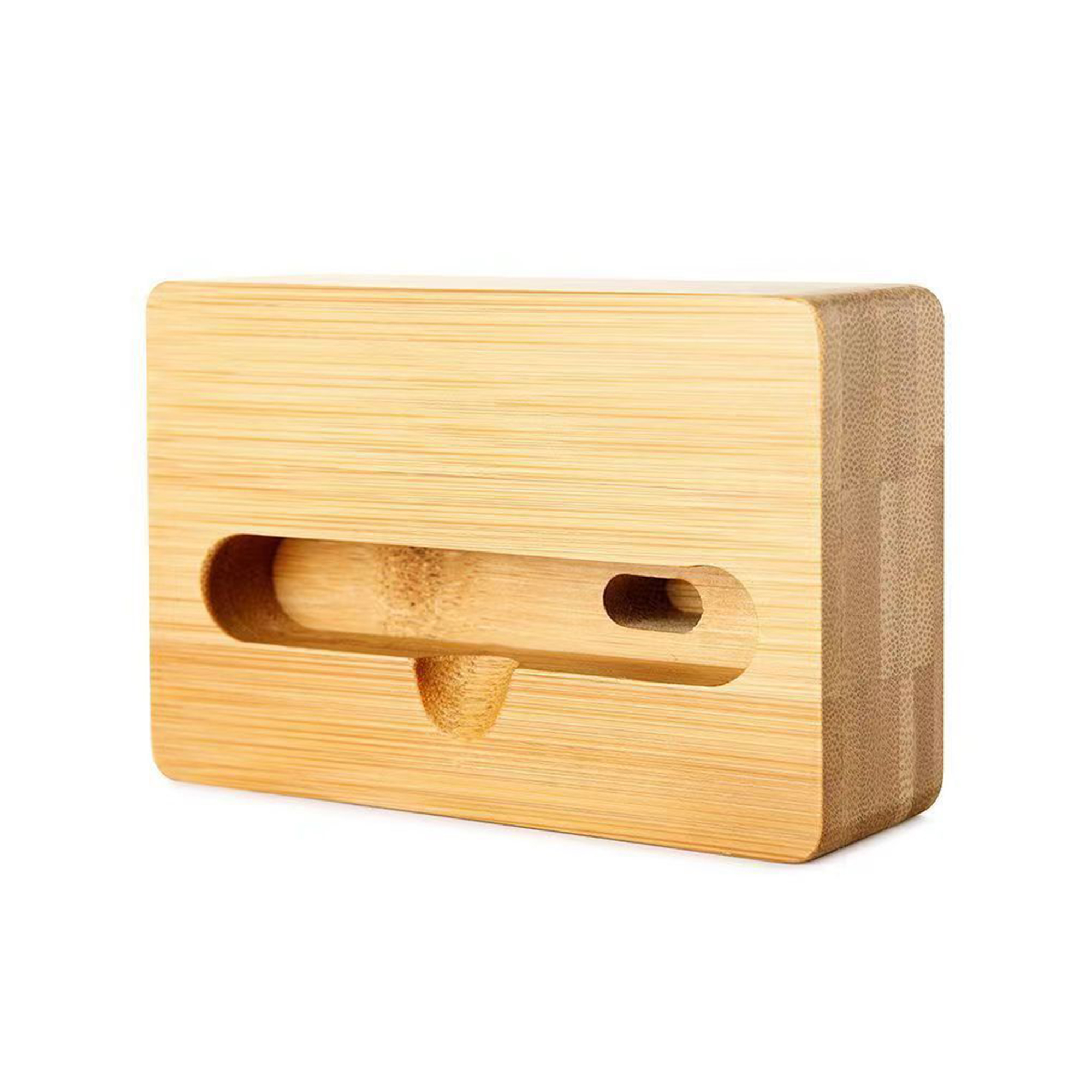 Bamboo Passive Sound Amplifier Phone Stand 4" Length X 2.4" Width X 1.2" Height 3