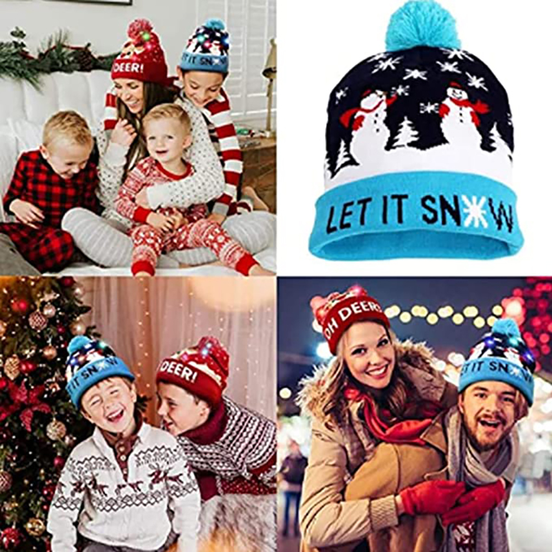 LED Christmas Holiday Hat for Unisex Kids Adults 10