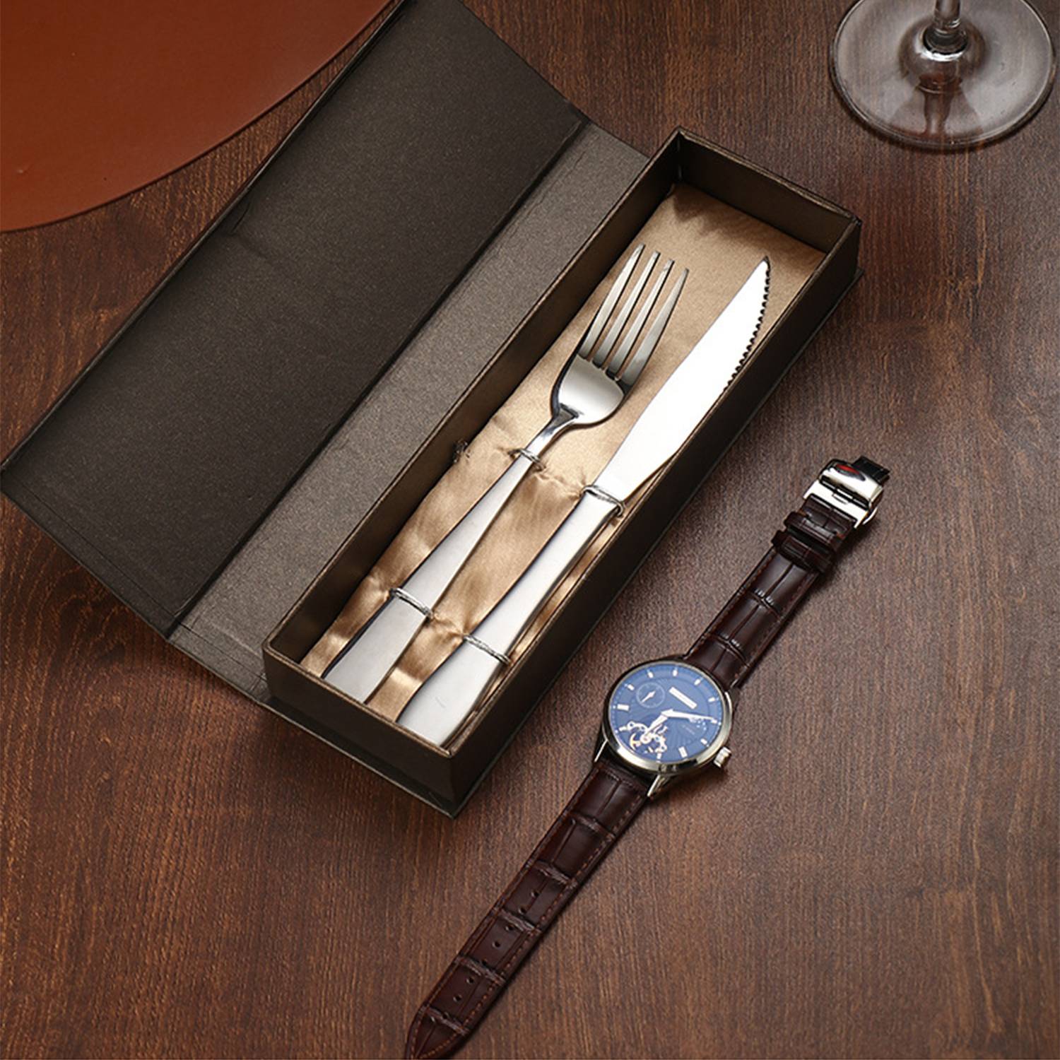 2 Pieces Flatware Set Forks Spoons Knives Gift Box 9