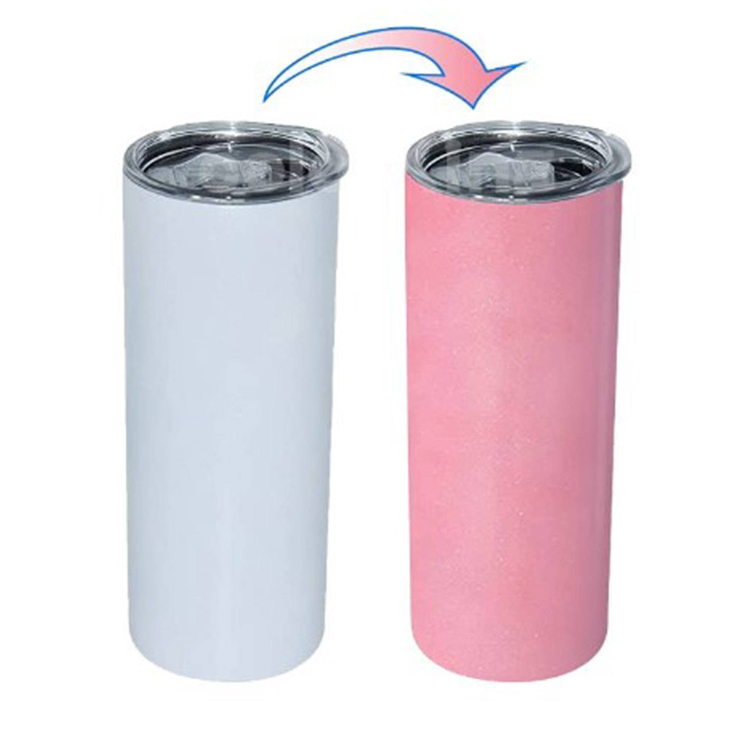 20 Oz Color Changing Slim Insulated Travel Tumbler W/ Lid 5