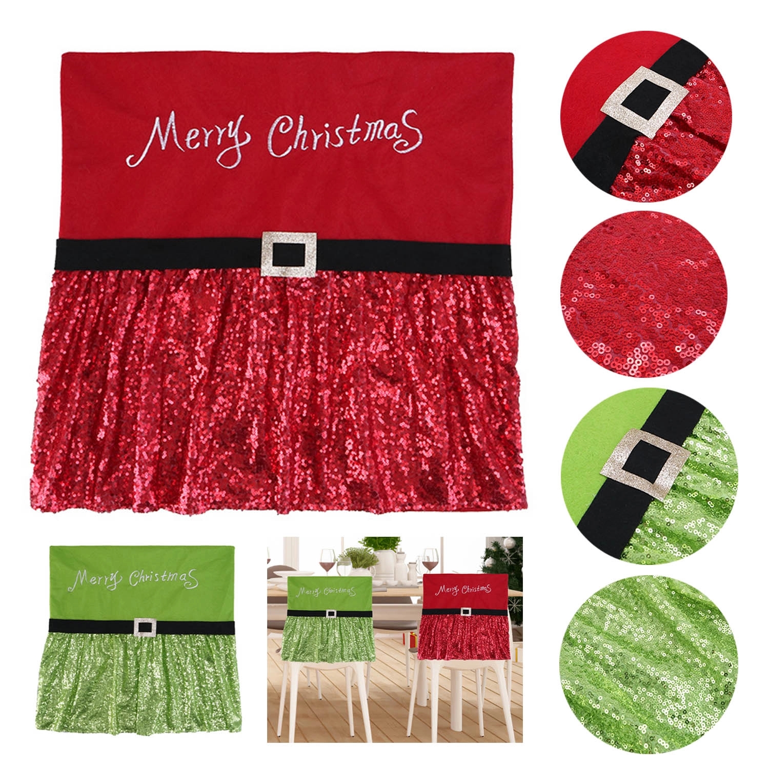 Christmas Chair Back Cap Covers 1